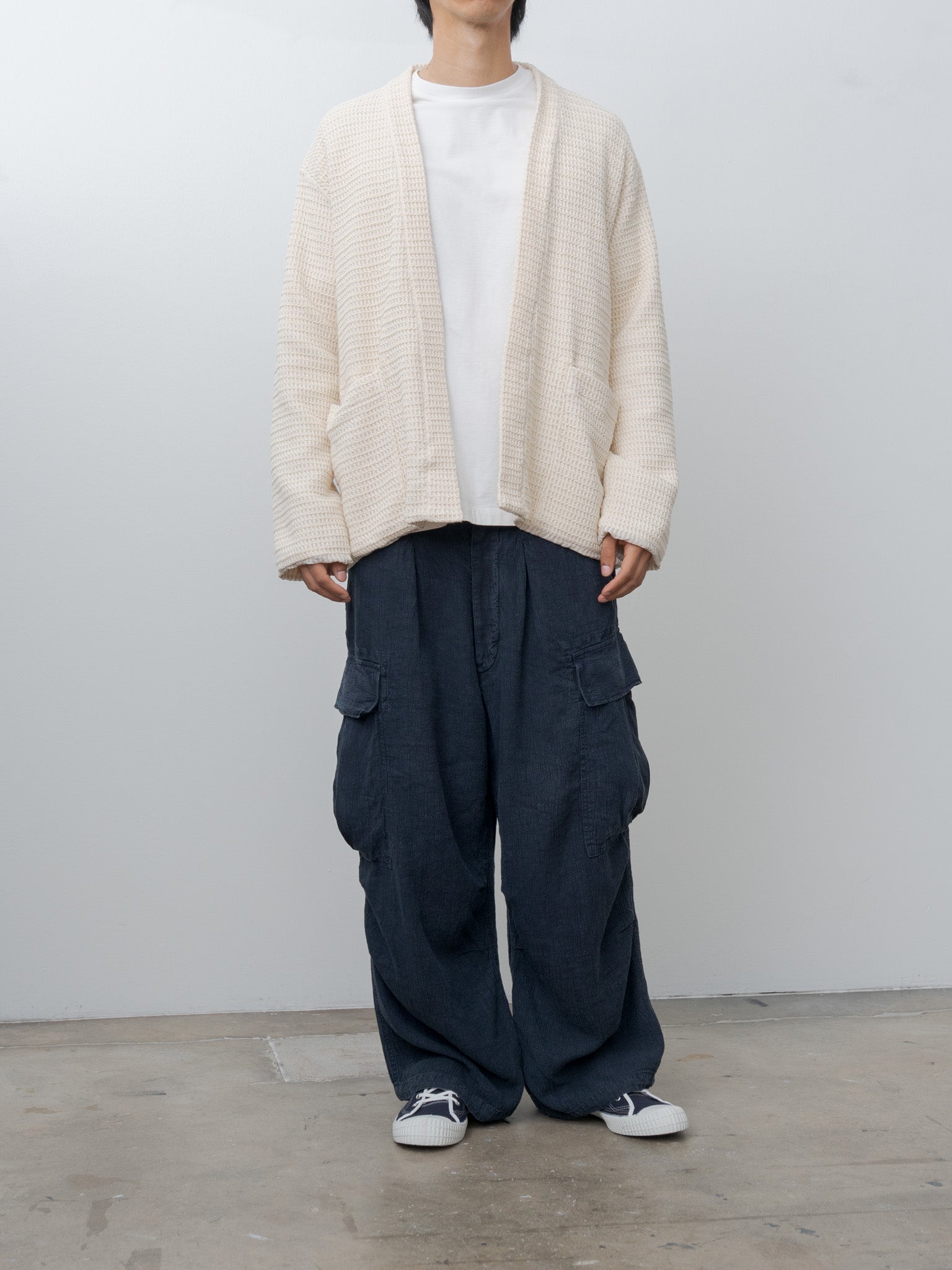 Namu Shop - Herill Linen Jungle Fatigue Pants - Navy