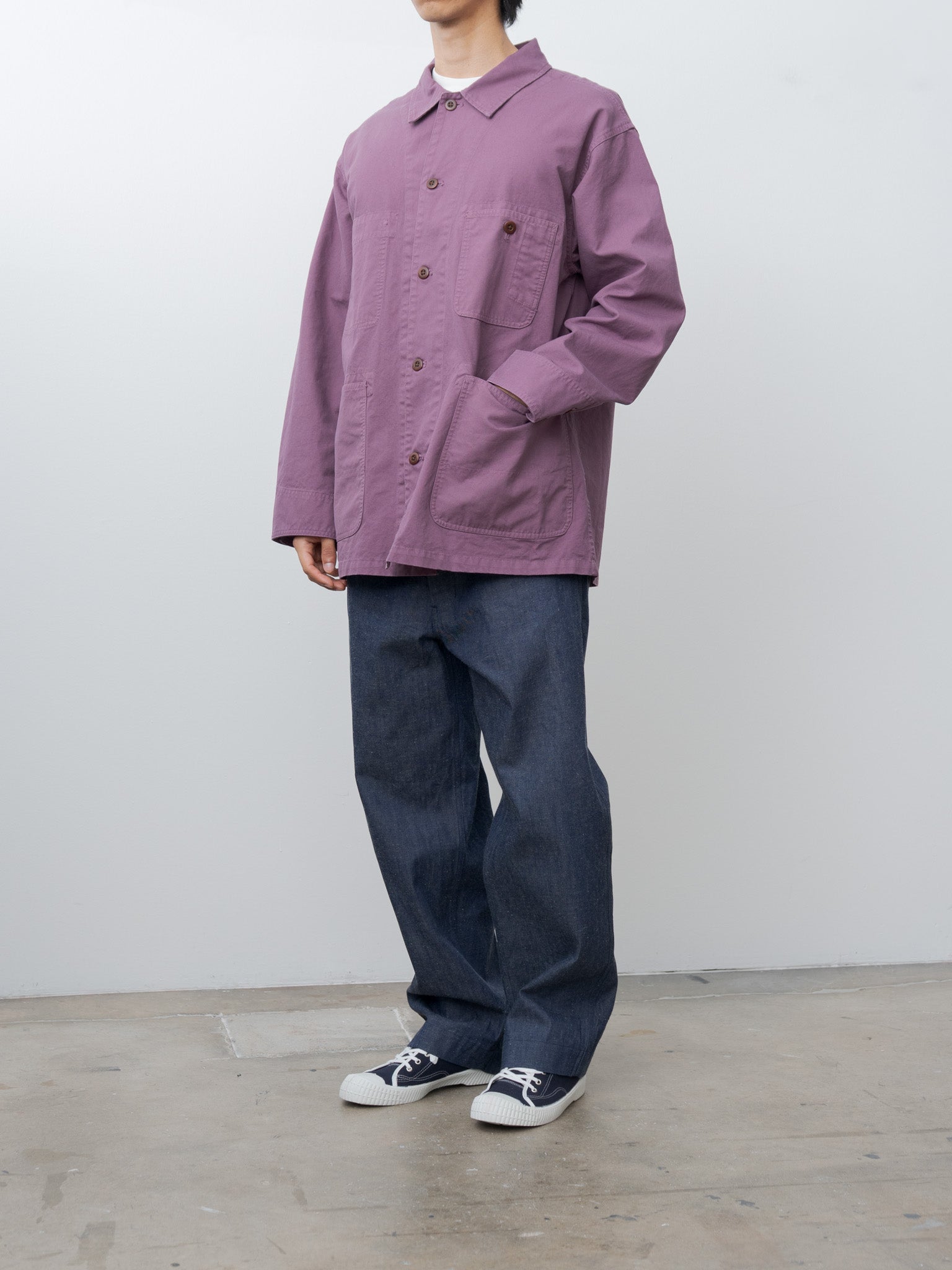 Namu Shop - ts(s) Garment Dye Double Twisted Cotton Canvas Coverall Jacket - Lilac