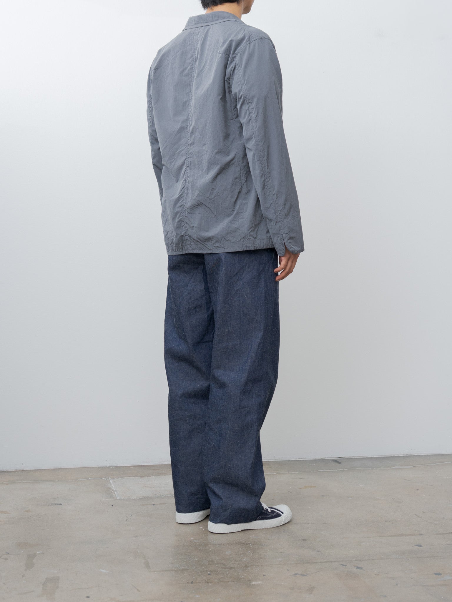 Namu Shop - ts(s) Cotton Silk Chambray Poplin Piping Jacket - Charcoal