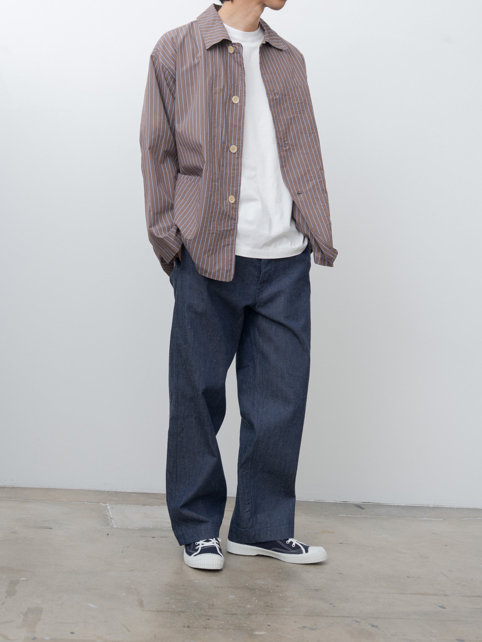 Namu Shop - ts(s) 9.5oz Neps Cotton Denim Cloth D-ring Belted Pants - Indigo