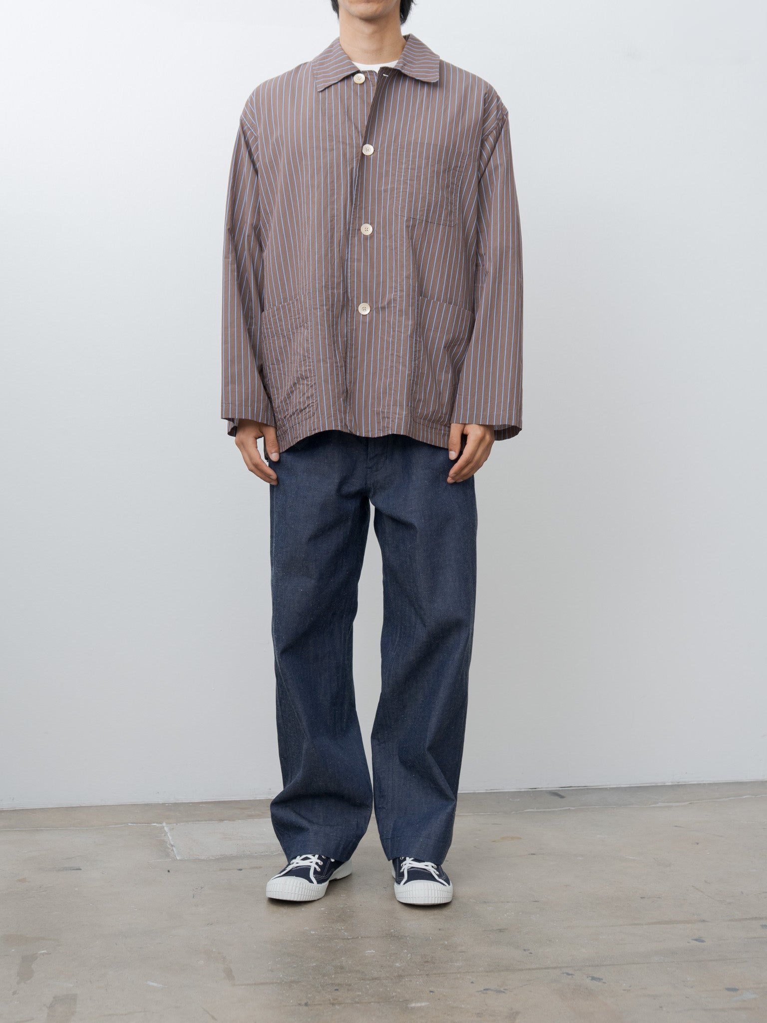 Namu Shop - ts(s) 9.5oz Neps Cotton Denim Cloth D-ring Belted Pants - Indigo