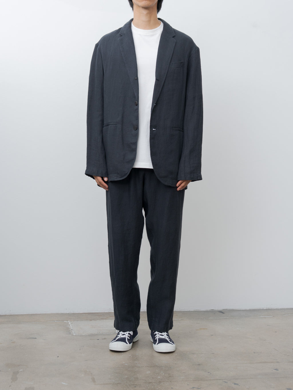 Namu Shop - Document Linen Relaxed Pants - Navy