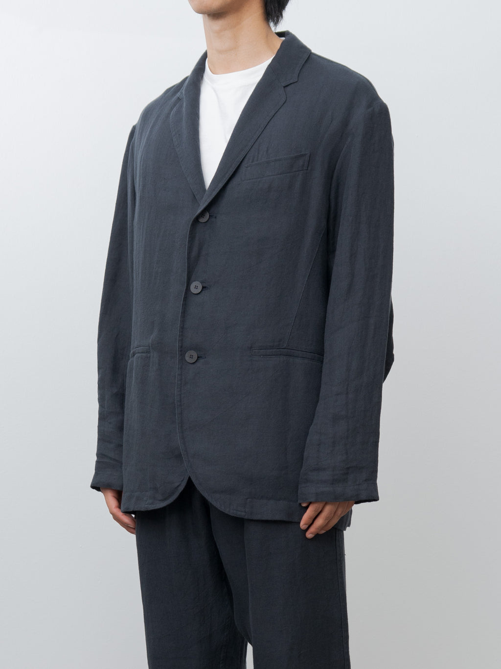 Namu Shop - Document Linen Relaxed Jacket - Navy