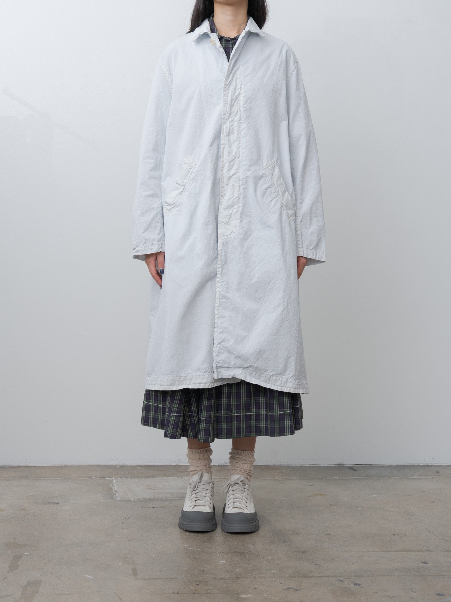 Namu Shop - Veritecoeur Garment-dyed Coat - Light Blue