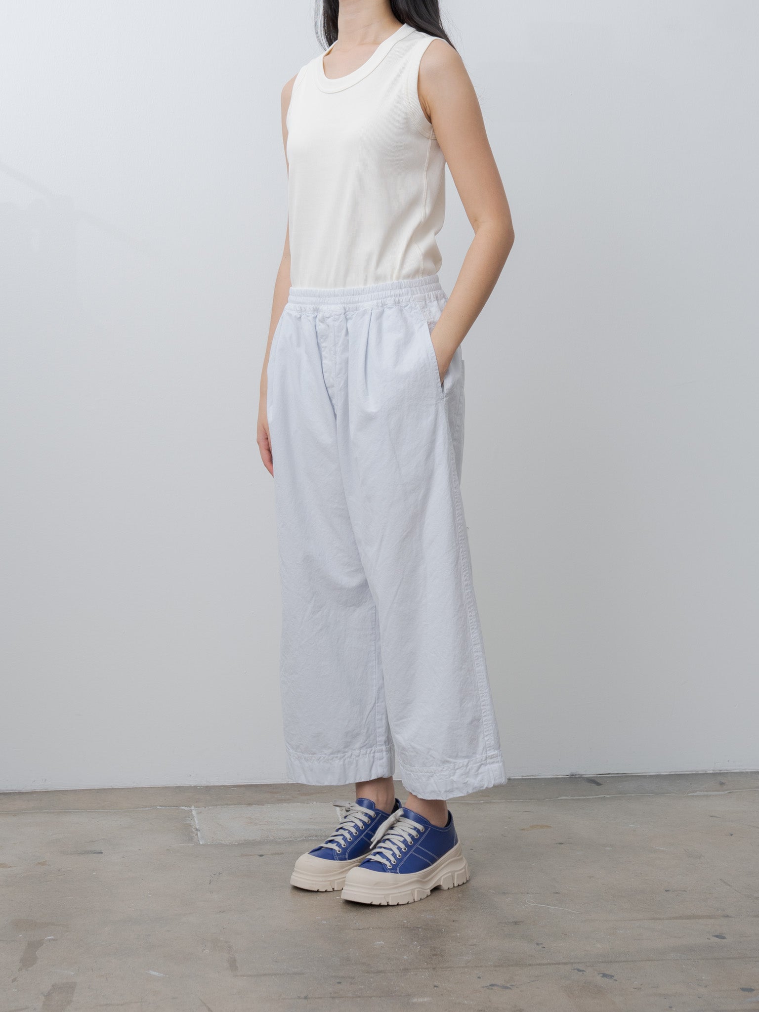 Namu Shop - Veritecoeur Garment-dyed Pants - Light Blue