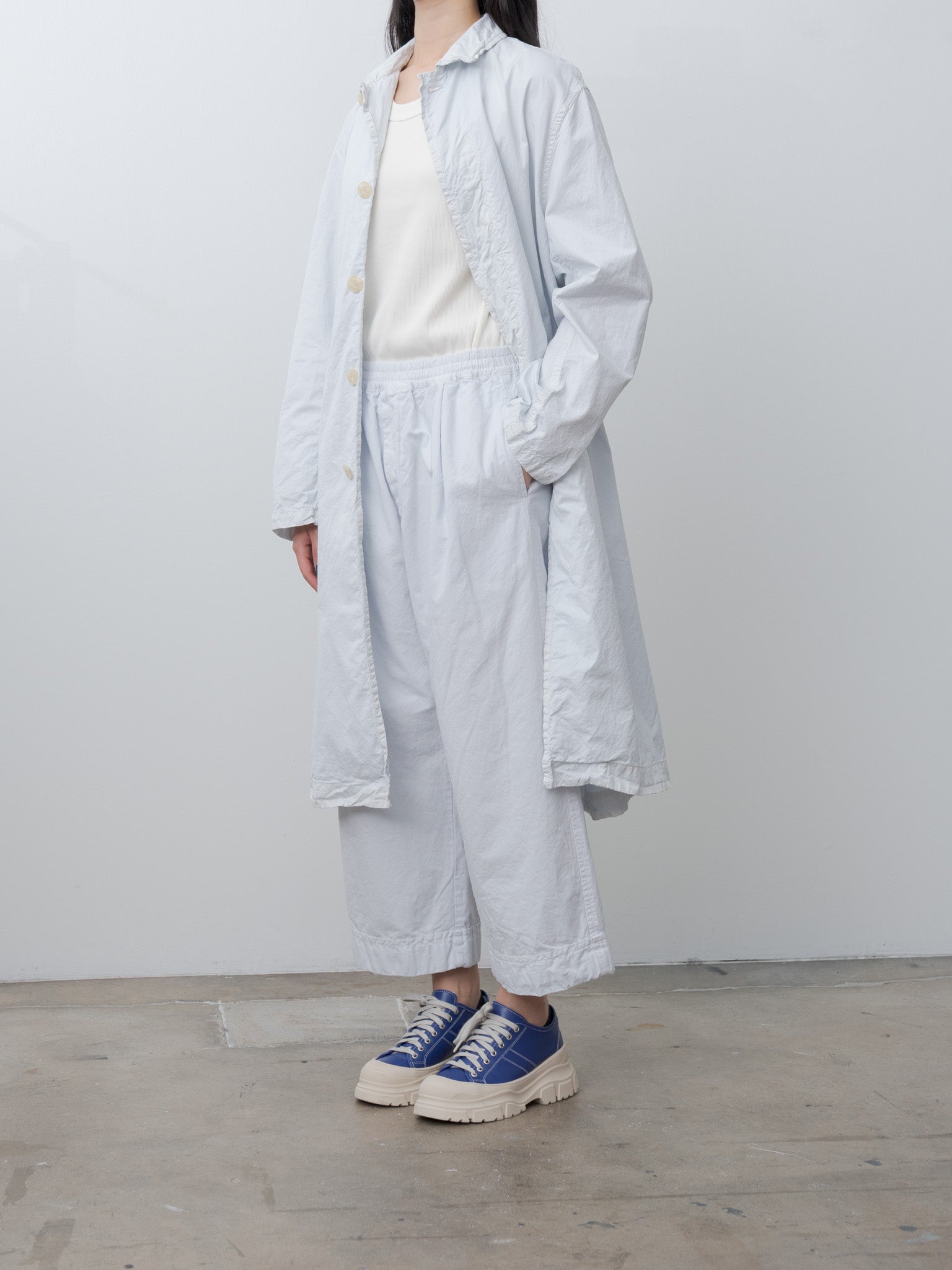 Namu Shop - Veritecoeur Garment-dyed Pants - Light Blue