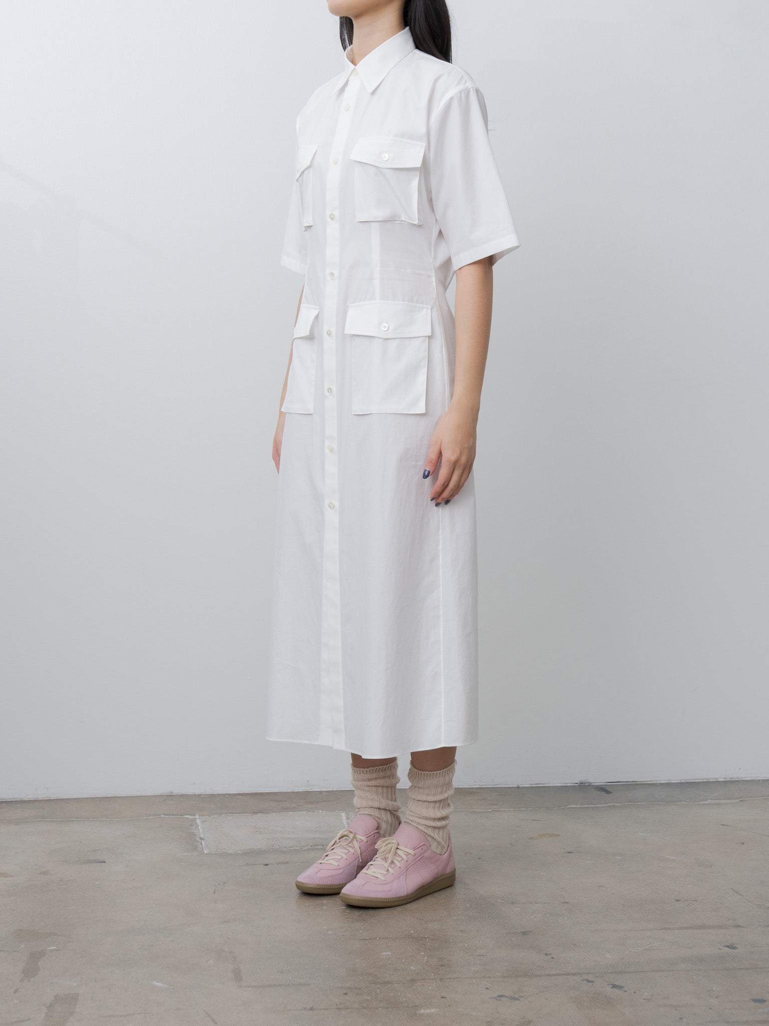 Namu Shop - Auralee Washed Finx Twill Shirt Dress - White