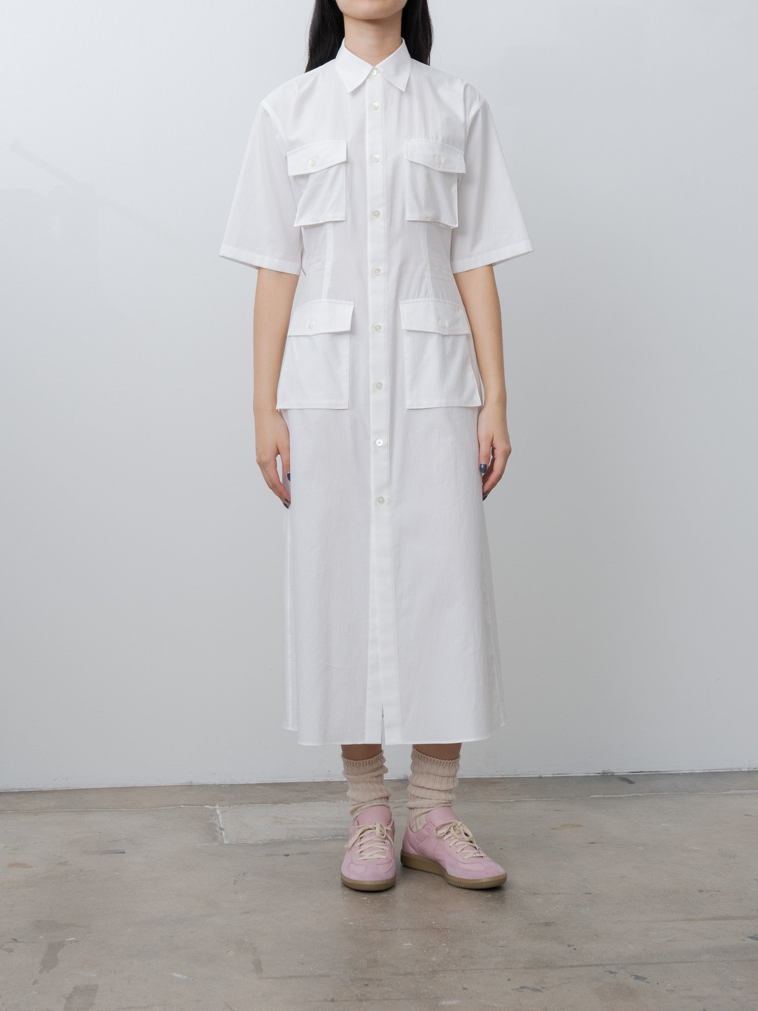 Namu Shop - Auralee Washed Finx Twill Shirt Dress - White