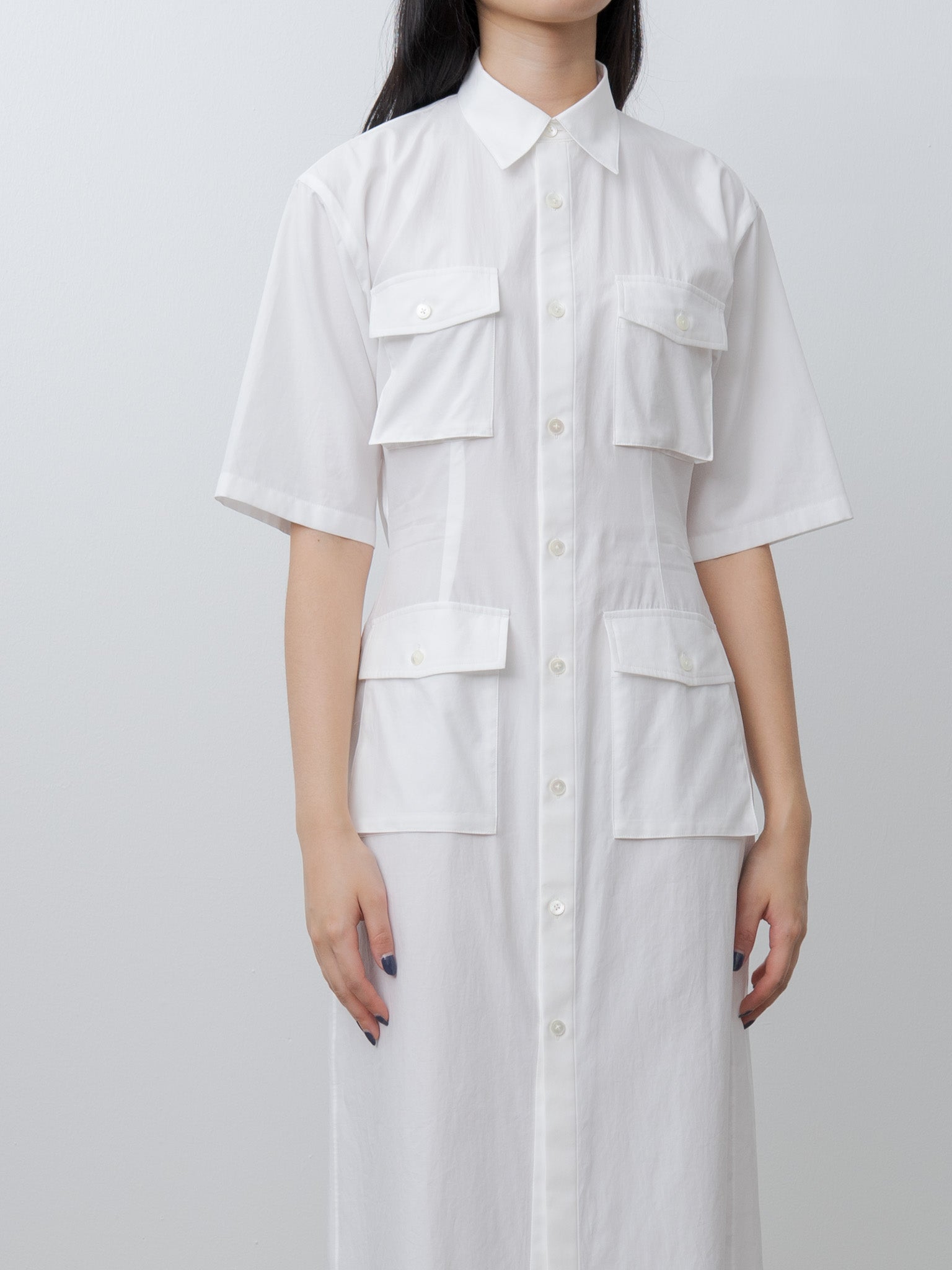 Namu Shop - Auralee Washed Finx Twill Shirt Dress - White