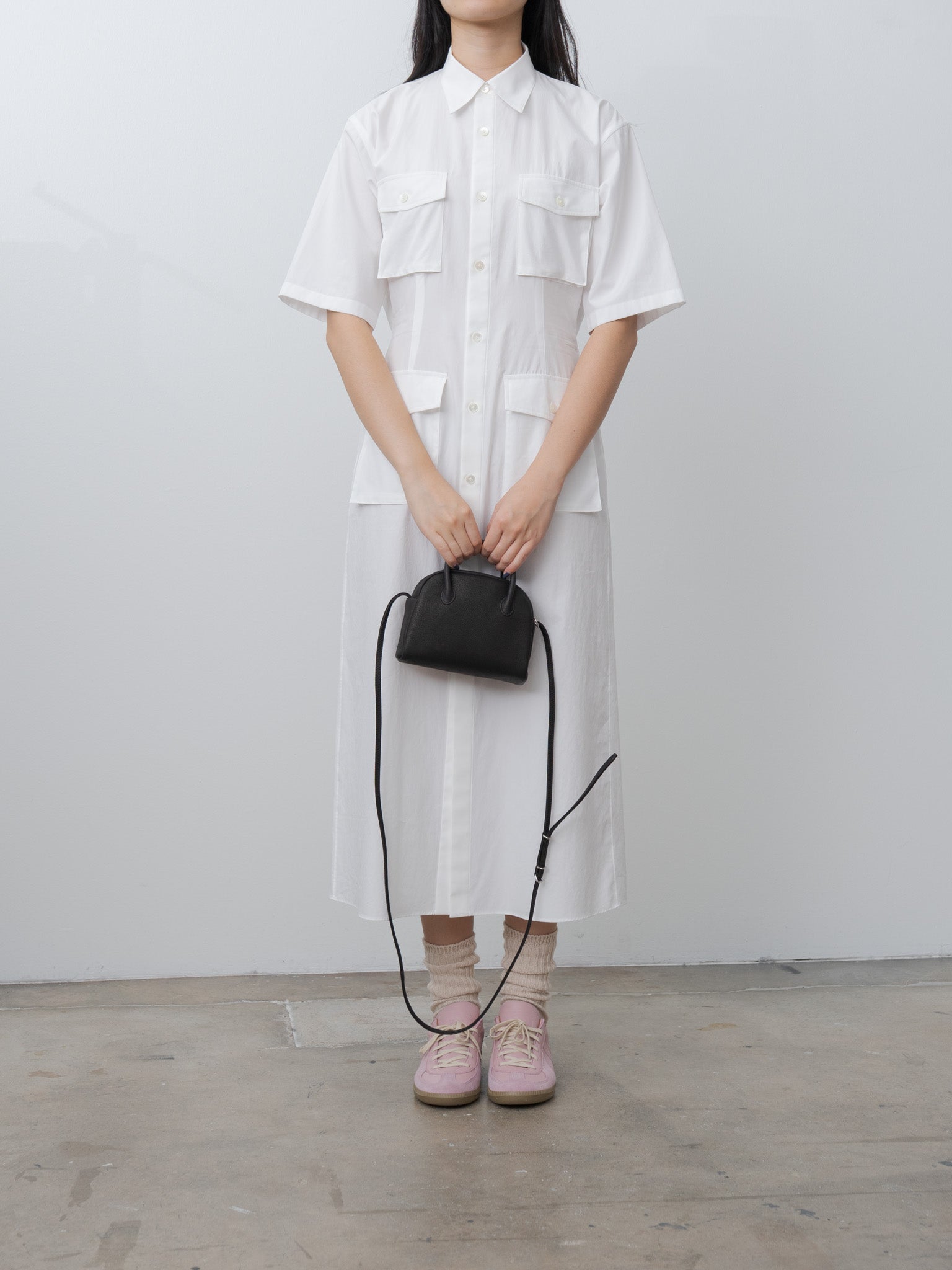 Namu Shop - Auralee Washed Finx Twill Shirt Dress - White