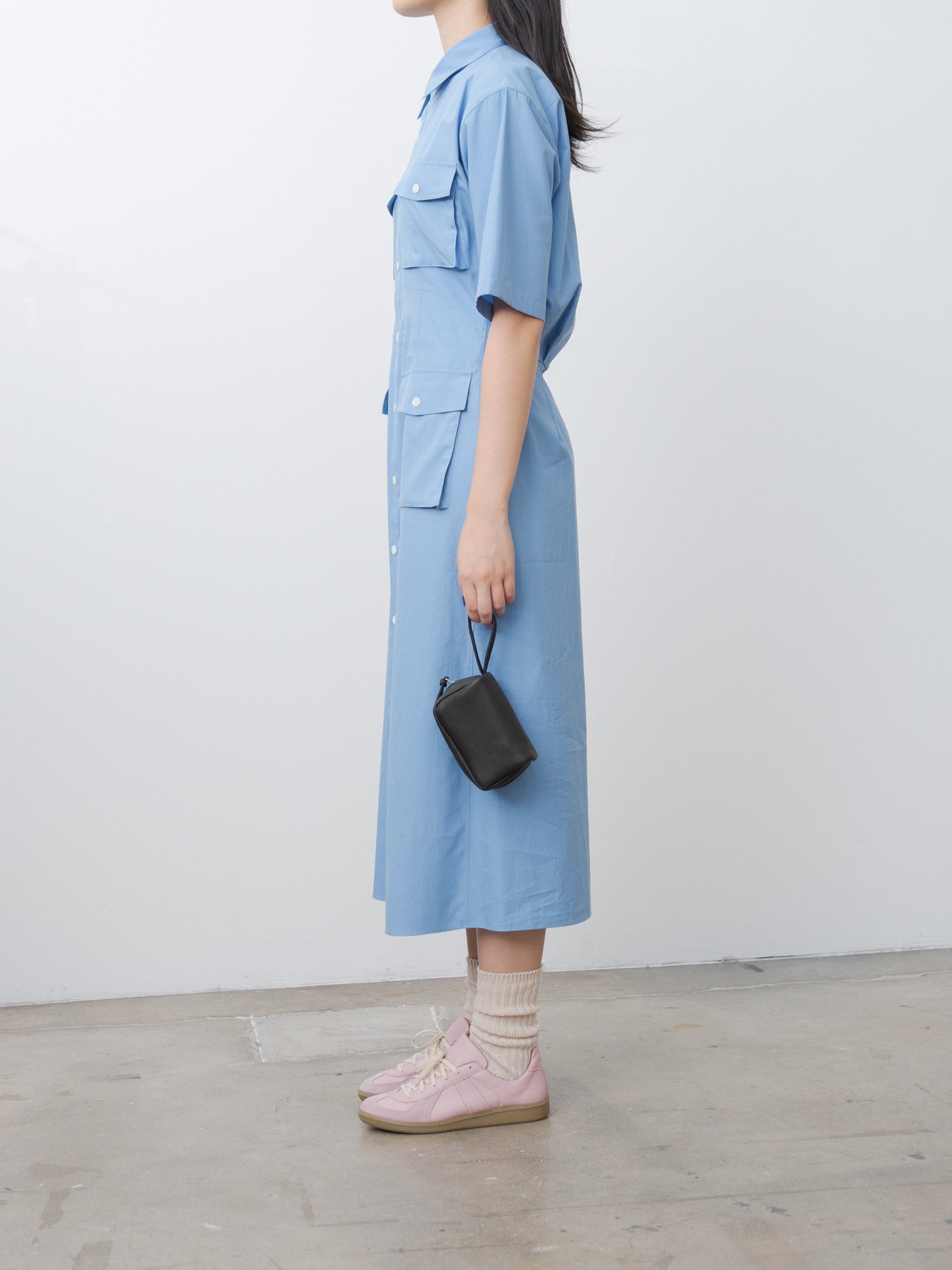 Namu Shop - Auralee Washed Finx Twill Shirt Dress - Blue