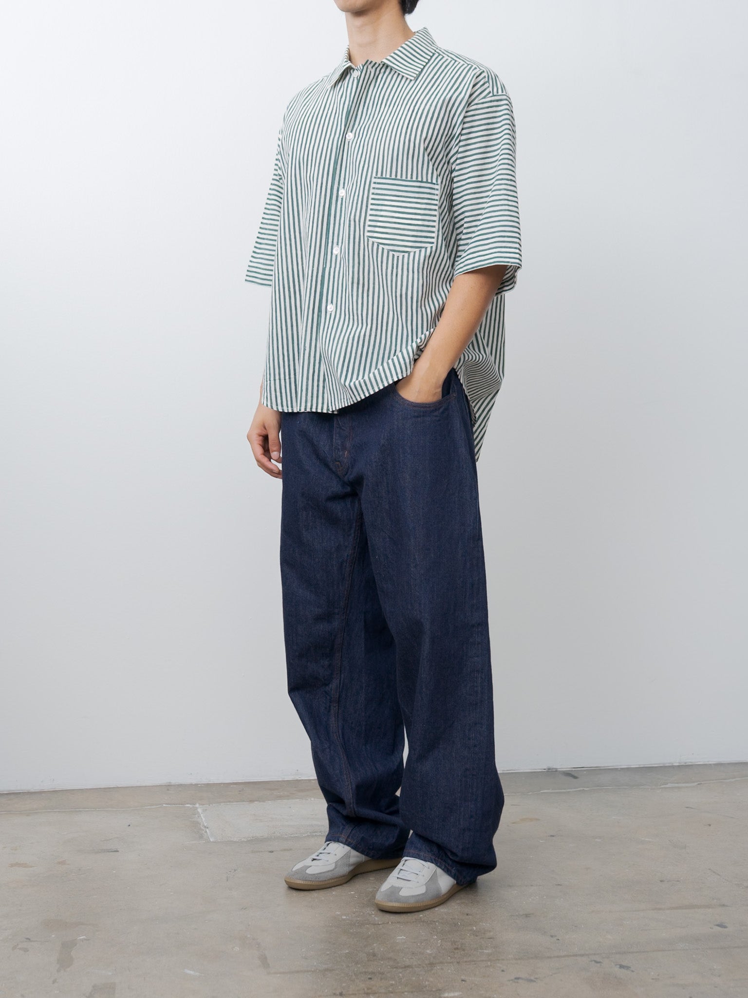 Namu Shop - Jan Machenhauer Fred Shirt - Green Stripe