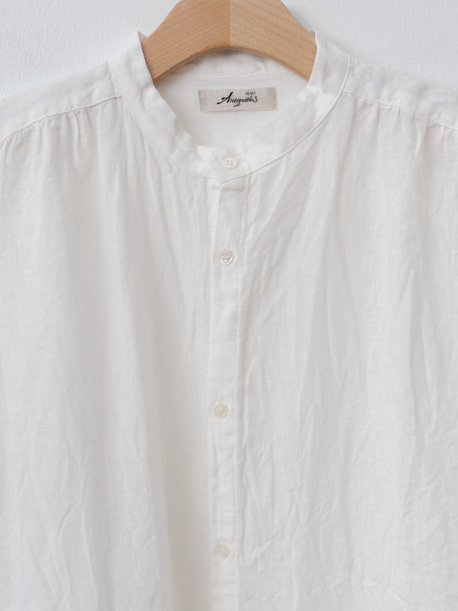 Namu Shop - Ichi Antiquites Linen Dungaree Blouse - White