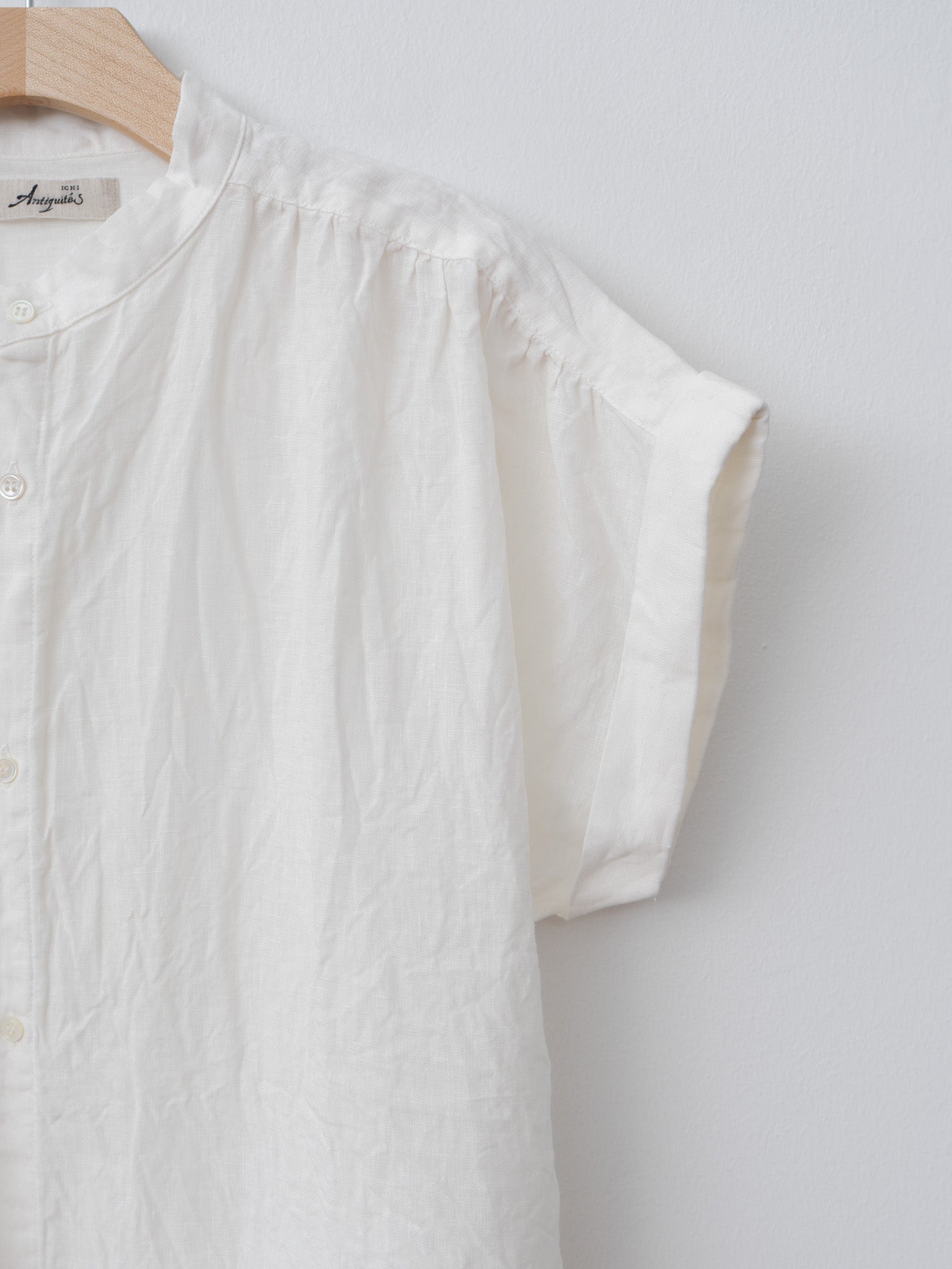 Namu Shop - Ichi Antiquites Linen Dungaree Blouse - White
