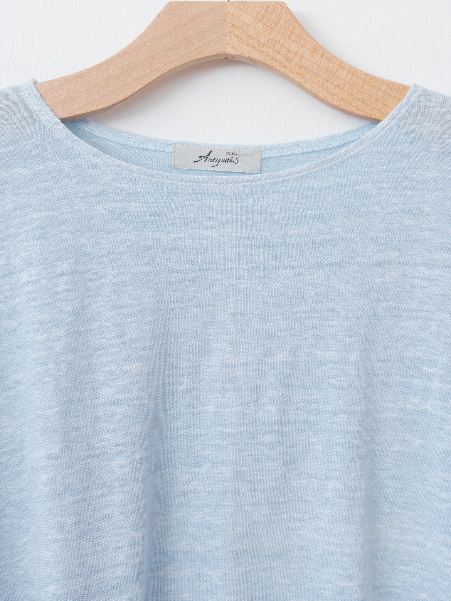 Namu Shop - Ichi Antiquites Natural Hand Dye Indigo Linen Pullover Tee - Light Indigo