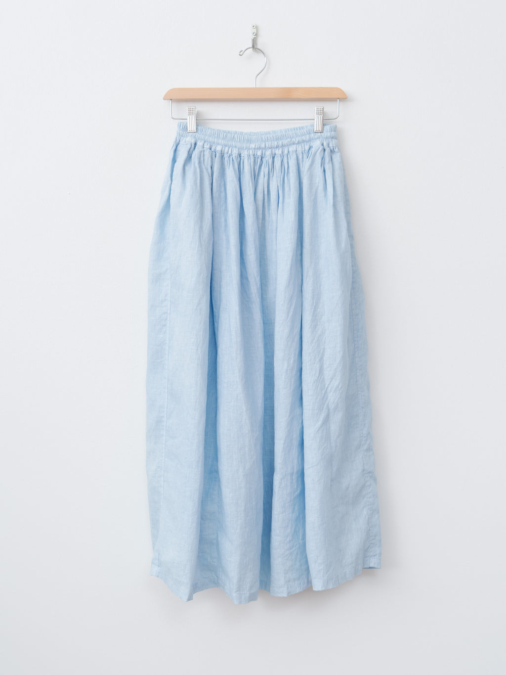 Namu Shop - Ichi Antiquites Natural Hand Dye Indigo Linen Skirt - Light Indigo