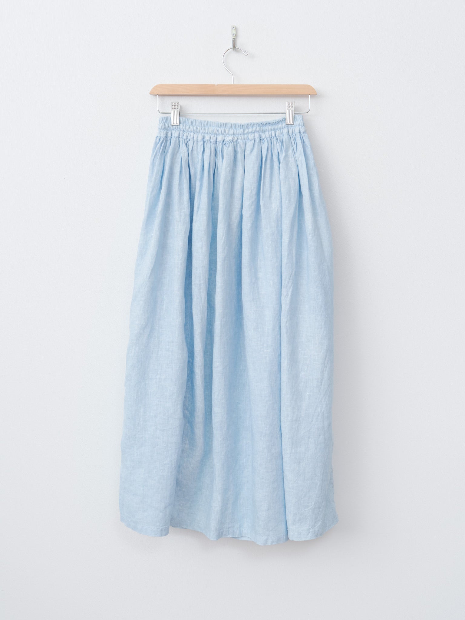 Namu Shop - Ichi Antiquites Natural Hand Dye Indigo Linen Skirt - Light Indigo