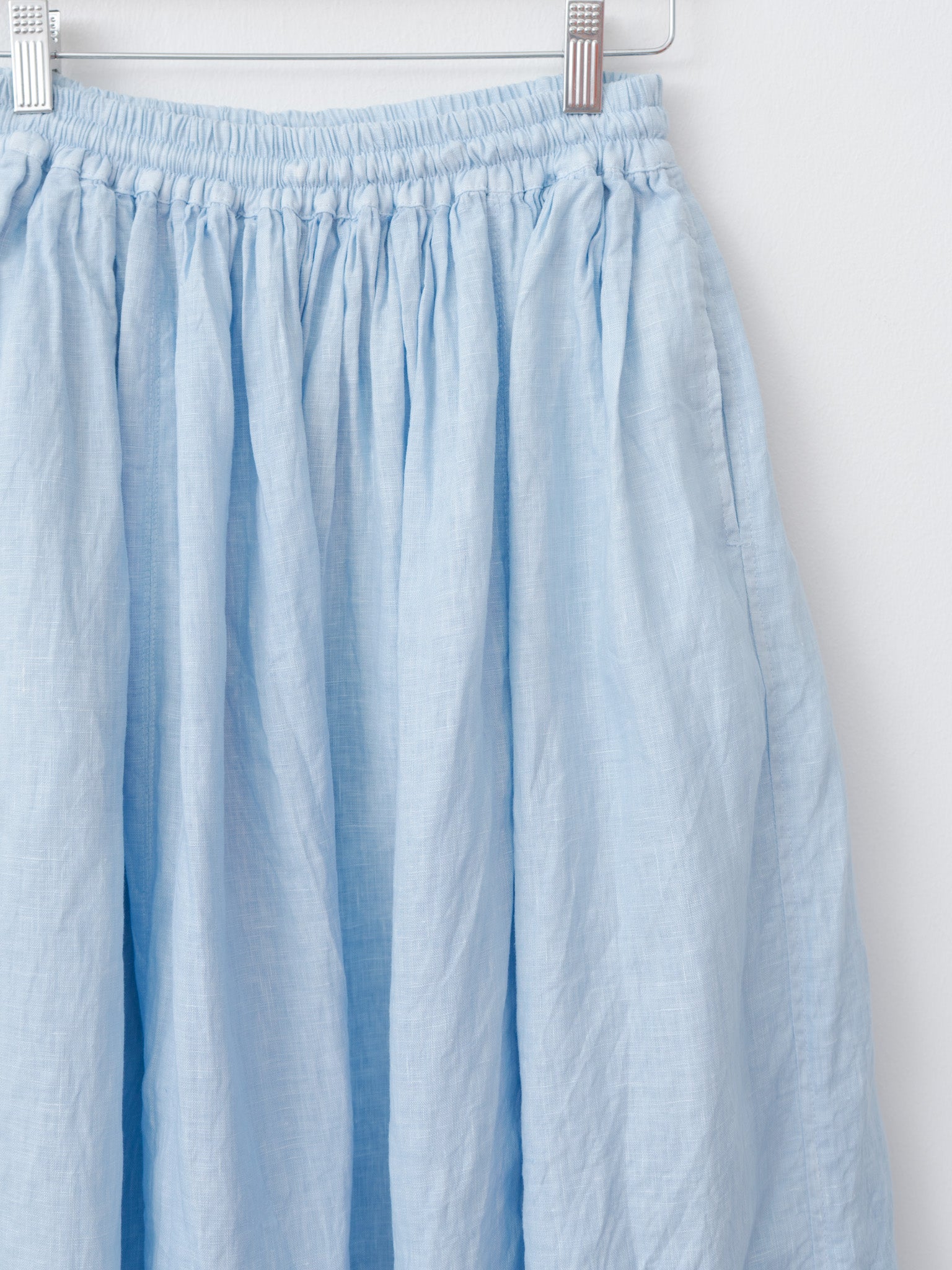 Namu Shop - Ichi Antiquites Natural Hand Dye Indigo Linen Skirt - Light Indigo