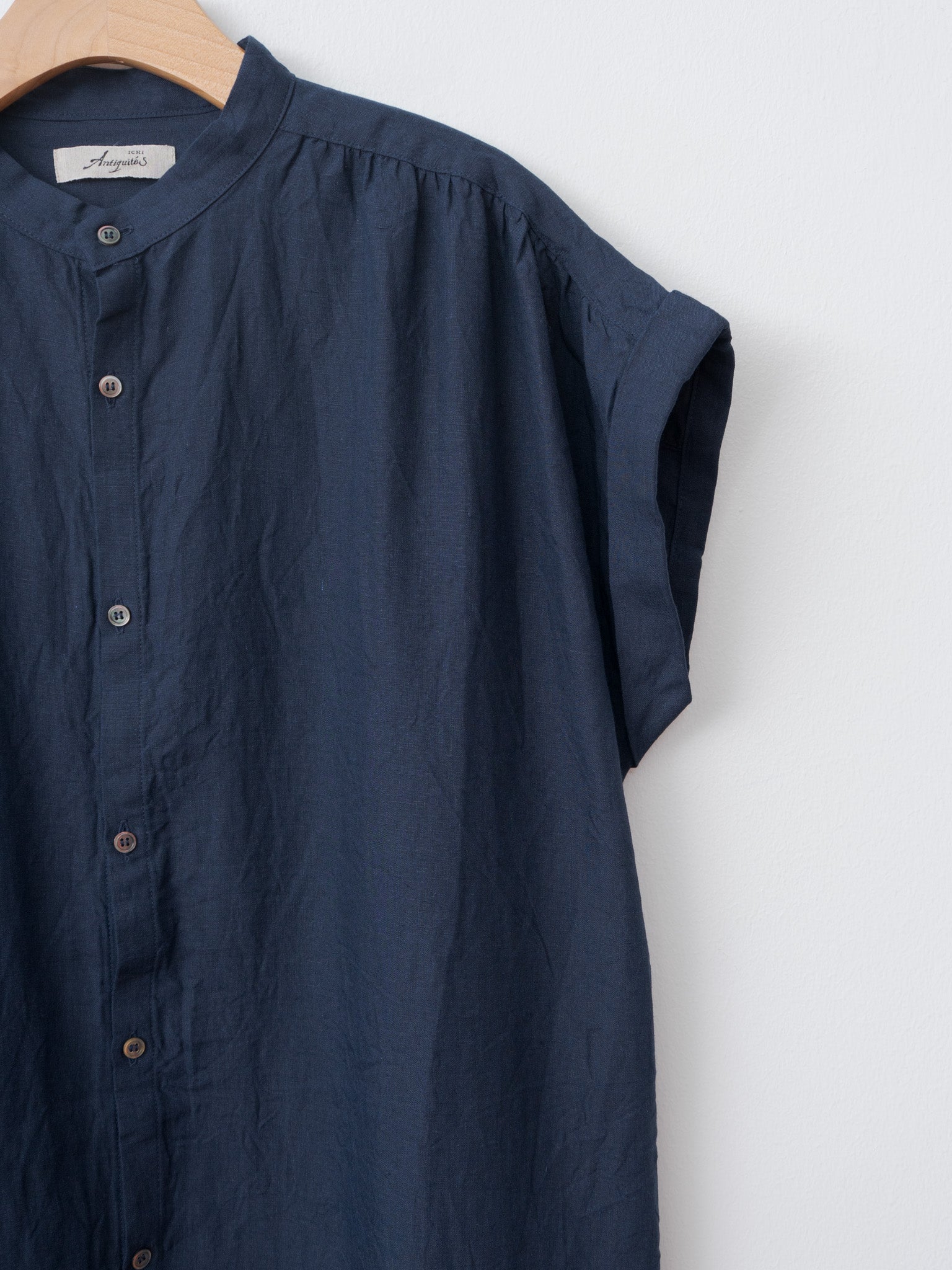 Namu Shop - Ichi Antiquites Linen Dungaree Dress - Navy