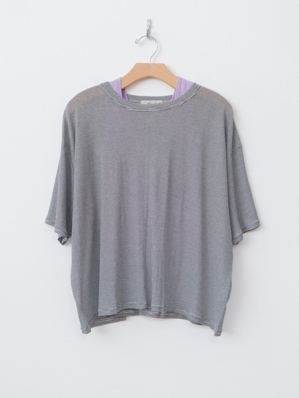 Namu Shop - Ichi Antiquites T-Shirt and Tanktop Set - Lavender x Stripe