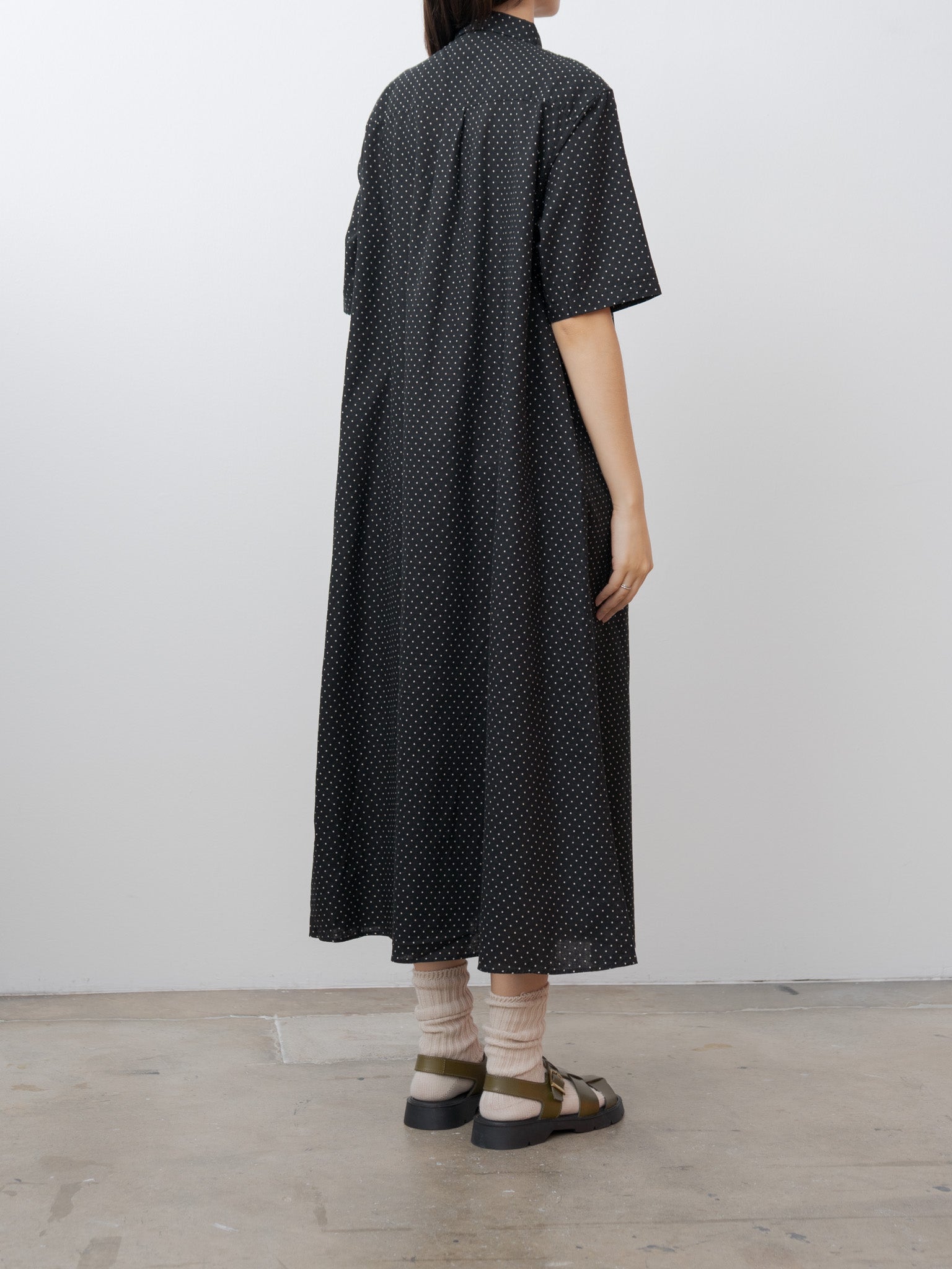 Namu Shop - Ichi Antiquites L/C Dot Dress - Black