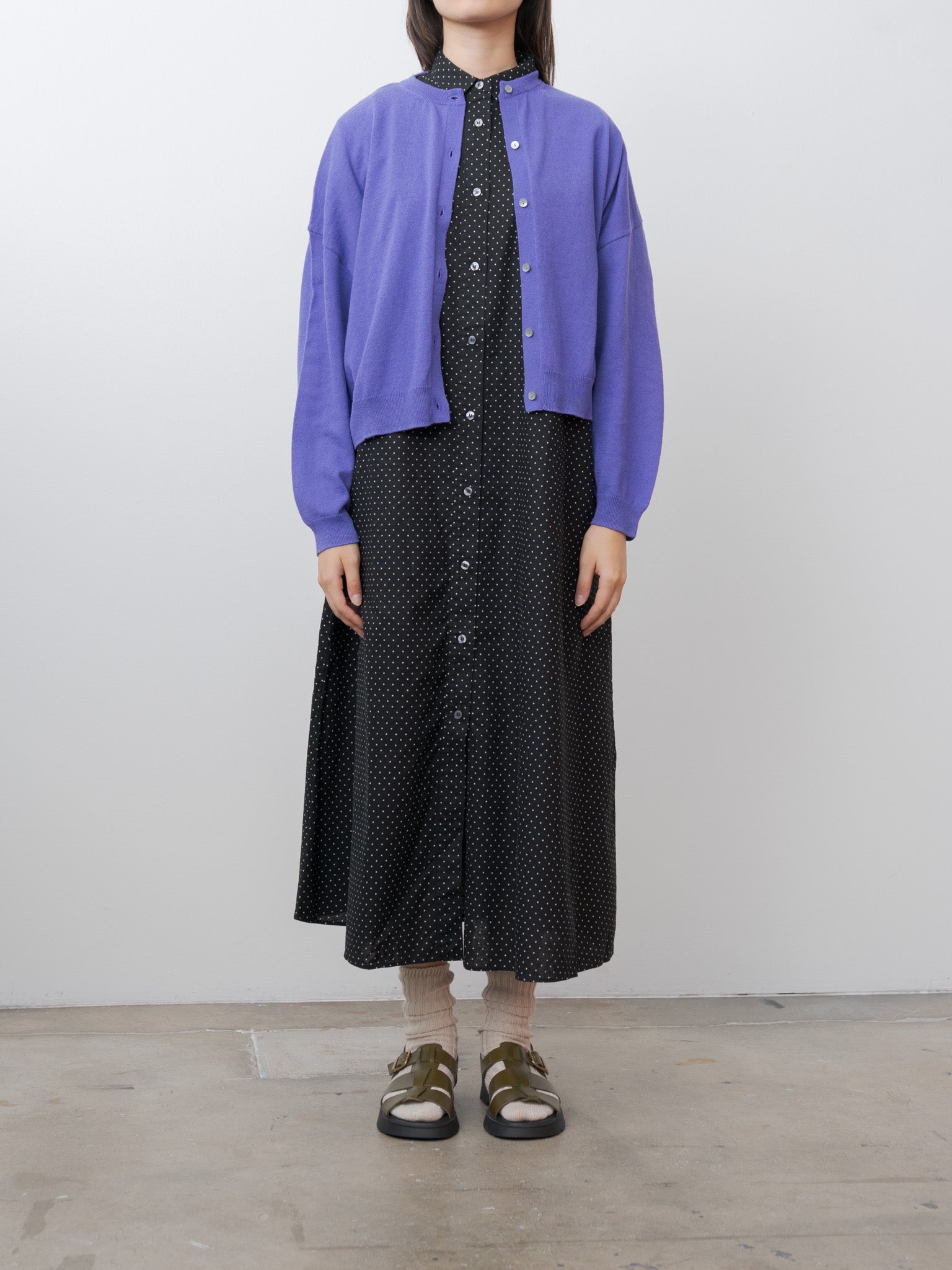 Namu Shop - Ichi Antiquites Wholegarment C/L Cardigan - Lavender