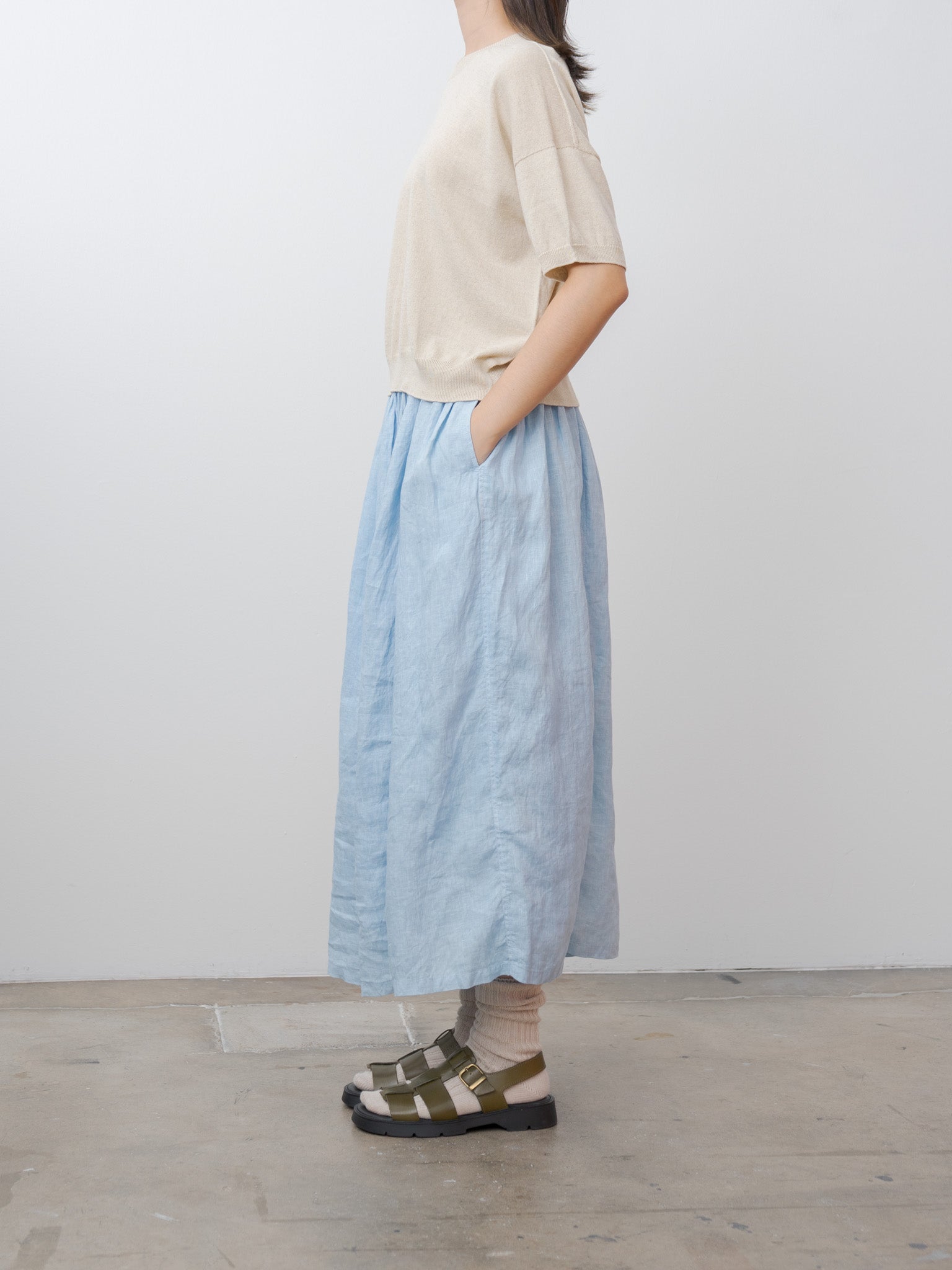 Namu Shop - Ichi Antiquites Wholegarment C/L Pullover - Natural