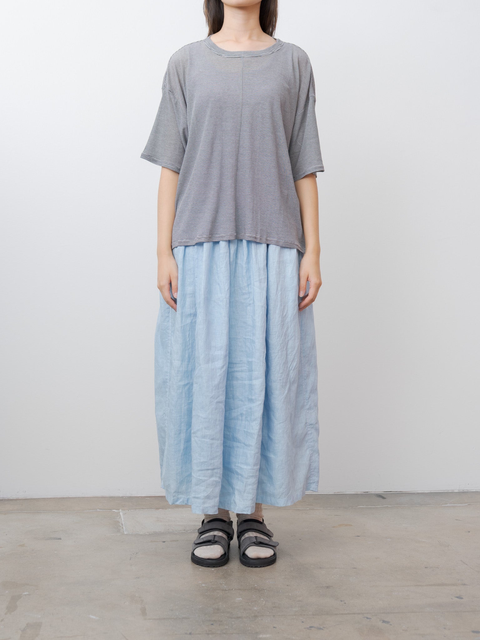Namu Shop - Ichi Antiquites T-Shirt and Tanktop Set - Lavender x Stripe