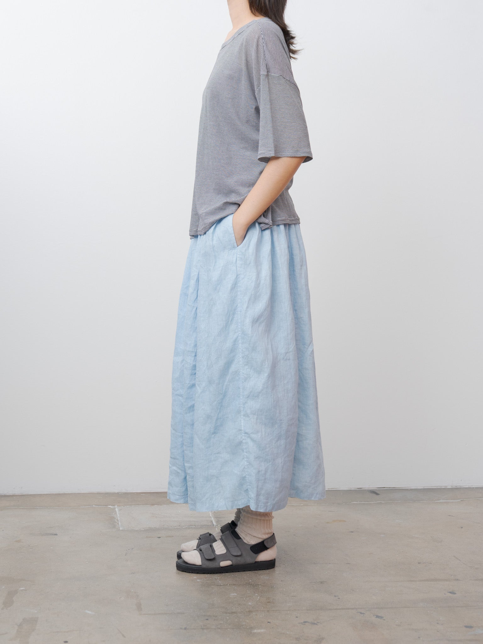 Namu Shop - Ichi Antiquites T-Shirt and Tanktop Set - Lavender x Stripe