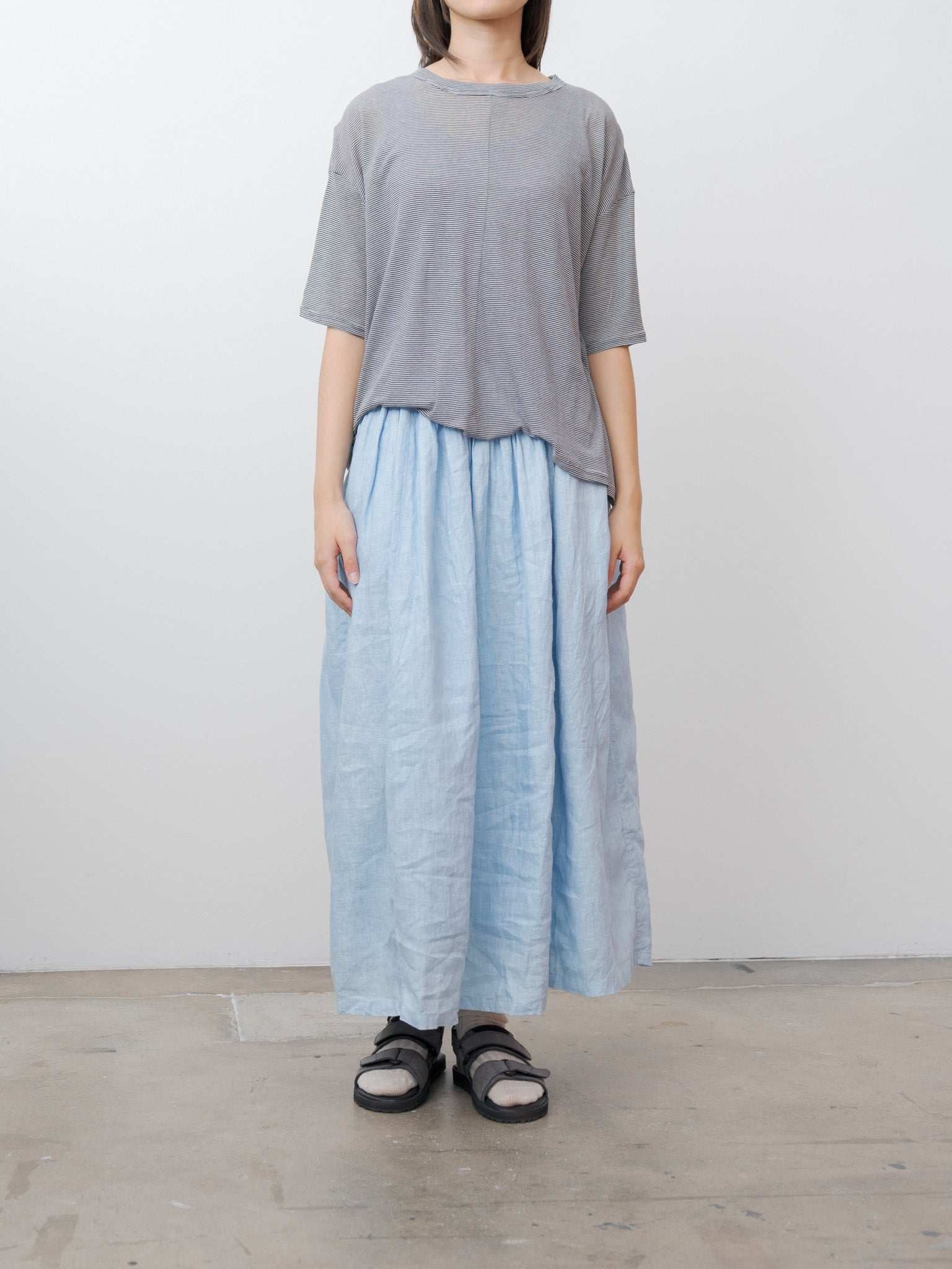 Namu Shop - Ichi Antiquites T-Shirt and Tanktop Set - Lavender x Stripe