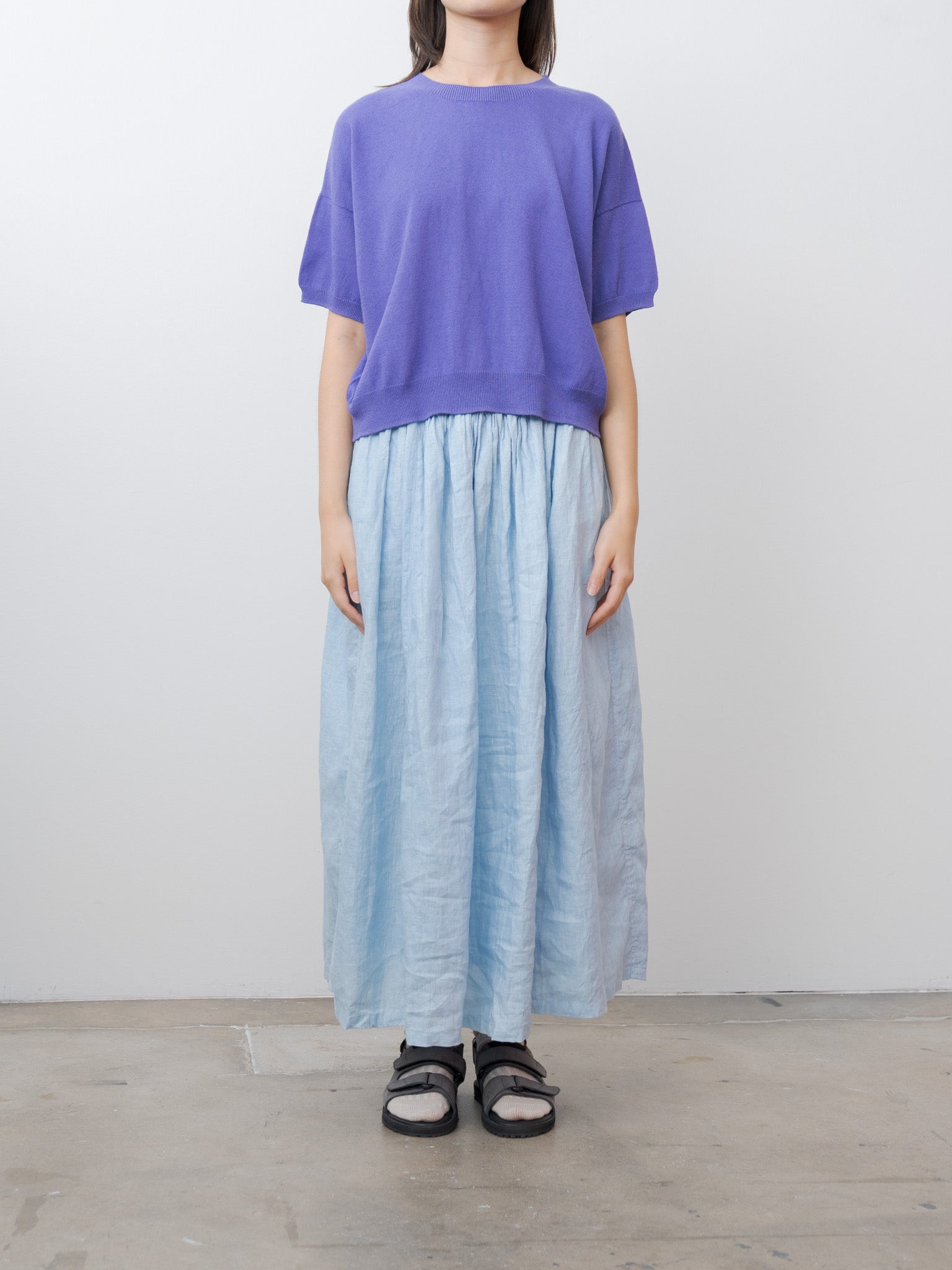Namu Shop - Ichi Antiquites Wholegarment C/L Pullover - Lavender