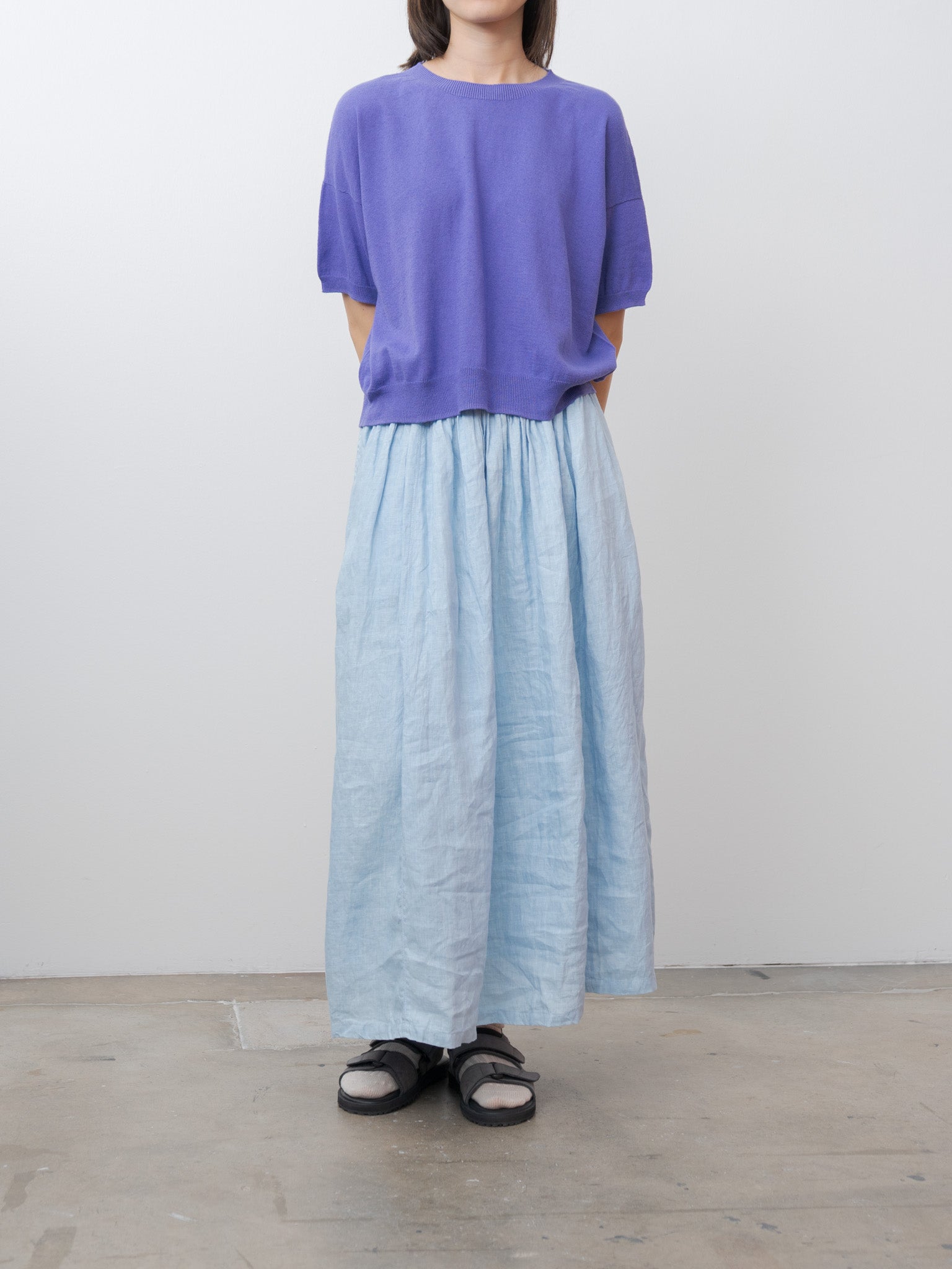 Namu Shop - Ichi Antiquites Wholegarment C/L Pullover - Lavender