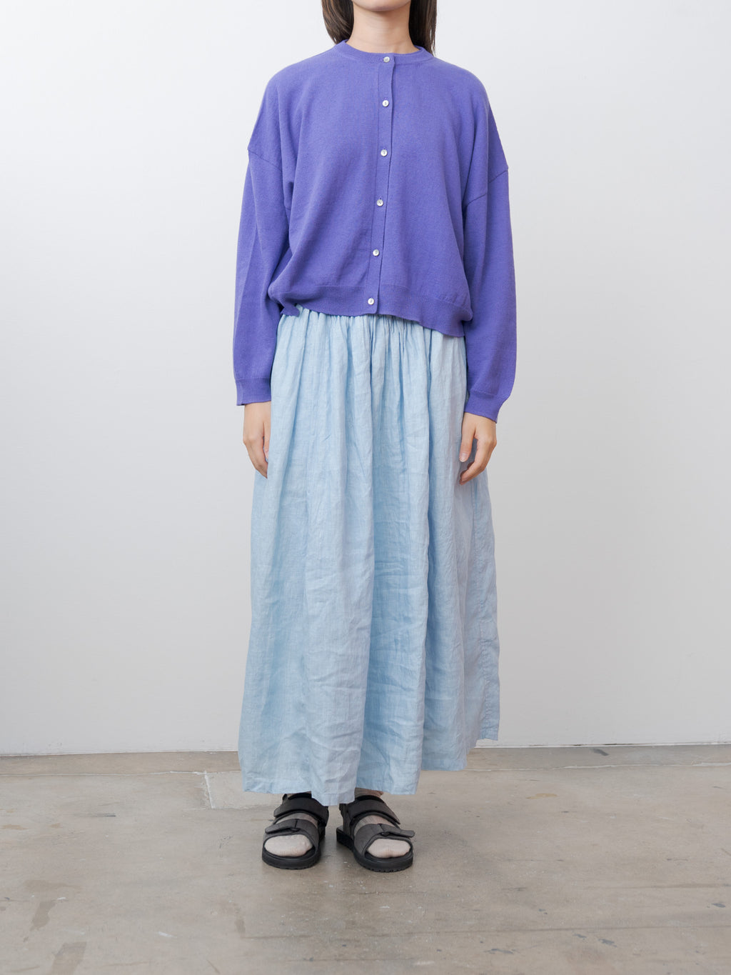 Namu Shop - Ichi Antiquites Wholegarment C/L Cardigan - Lavender