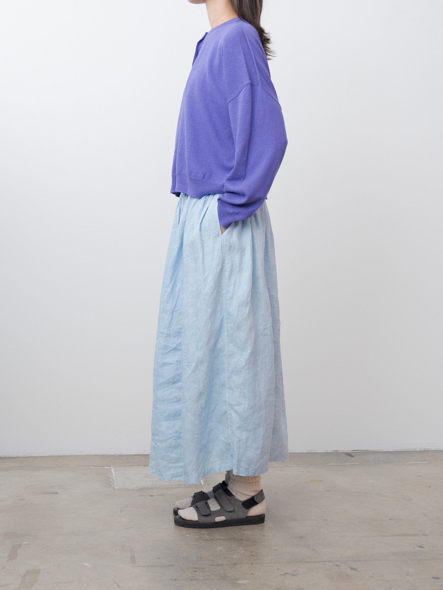 Namu Shop - Ichi Antiquites Wholegarment C/L Cardigan - Lavender