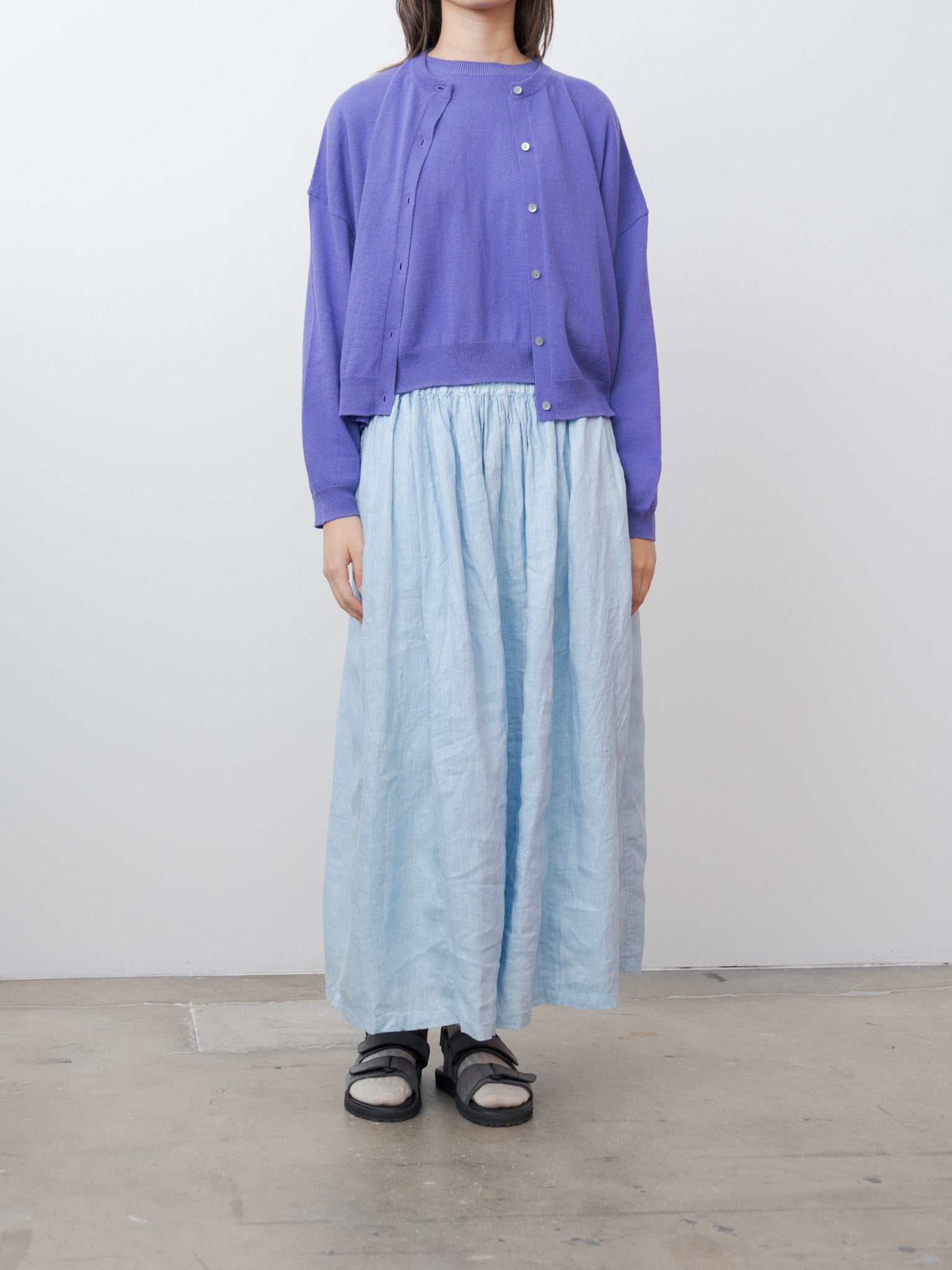 Namu Shop - Ichi Antiquites Wholegarment C/L Cardigan - Lavender