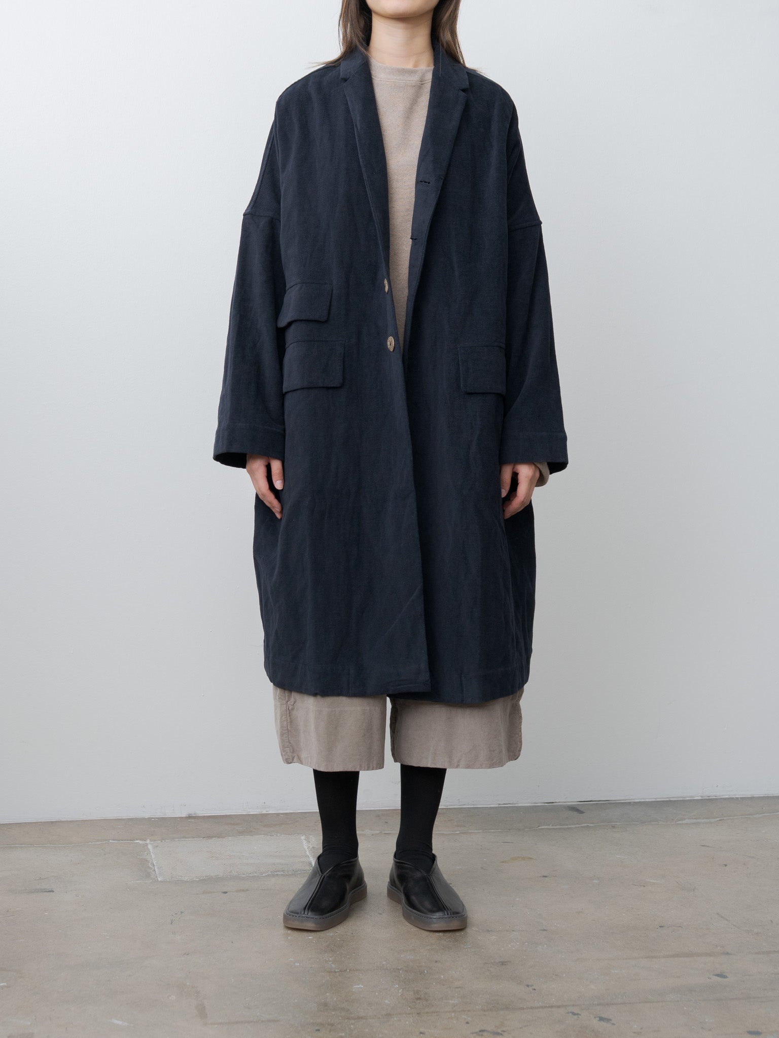 Namu Shop - Album di Famiglia Loose Coat Inox Velvet - Ink