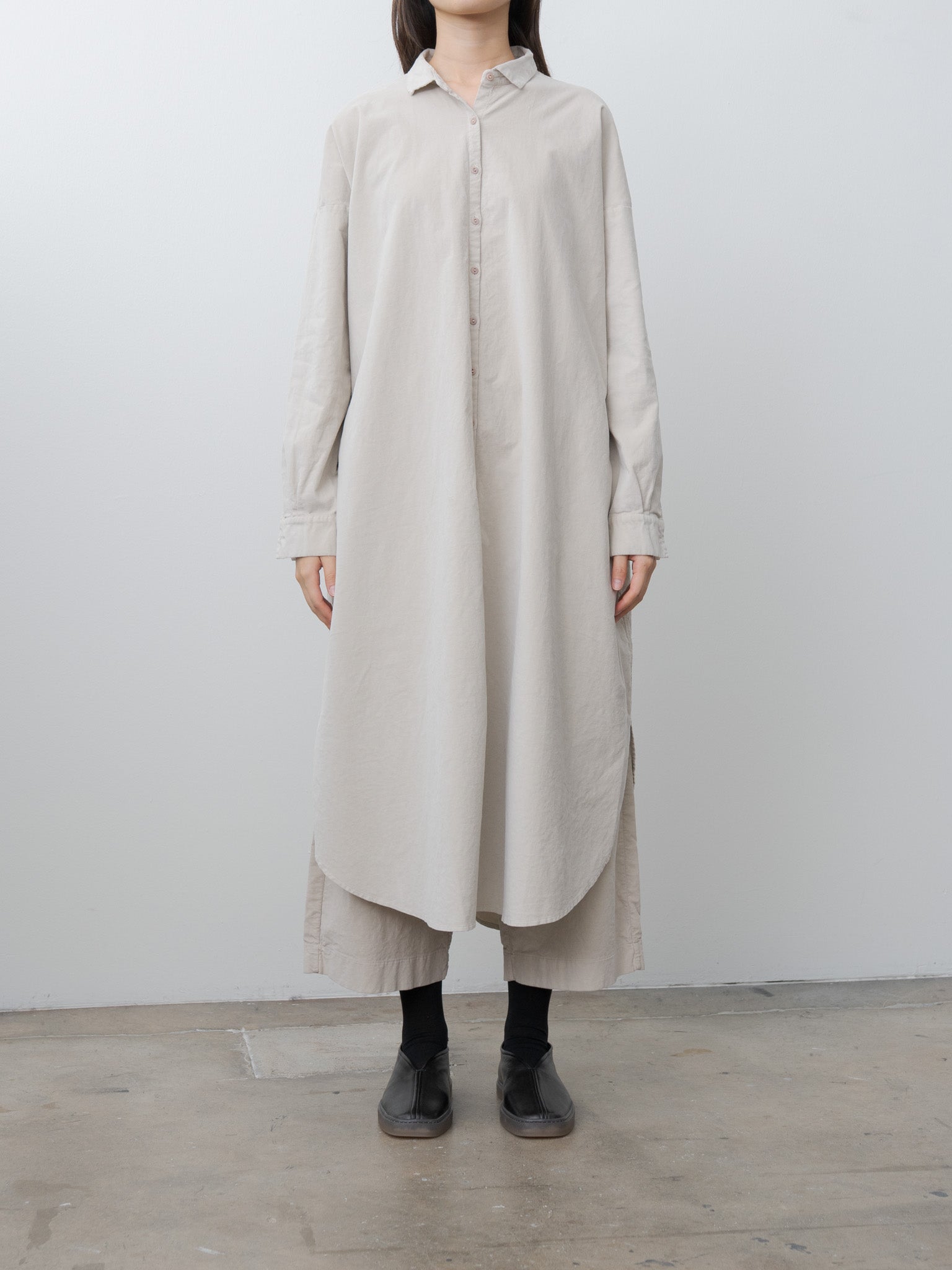 Namu Shop - Album di Famiglia Long Shirt Dress V - Oatmeal