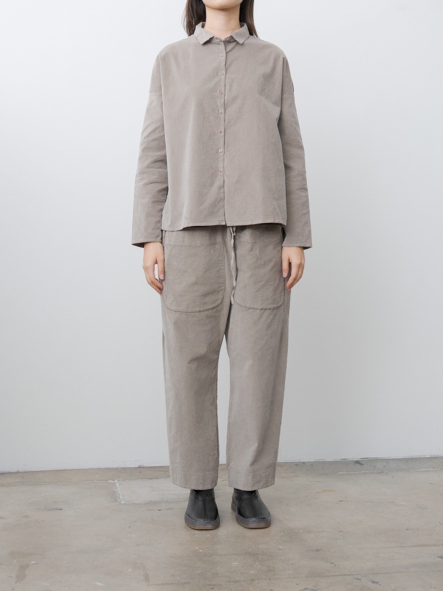 Namu Shop - Album di Famiglia Short Collar Shirt V - Marron Glace