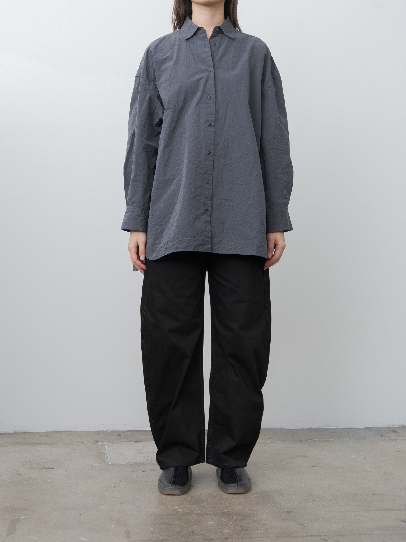Namu Shop - Lemaire High Waisted Curved Pants - Black