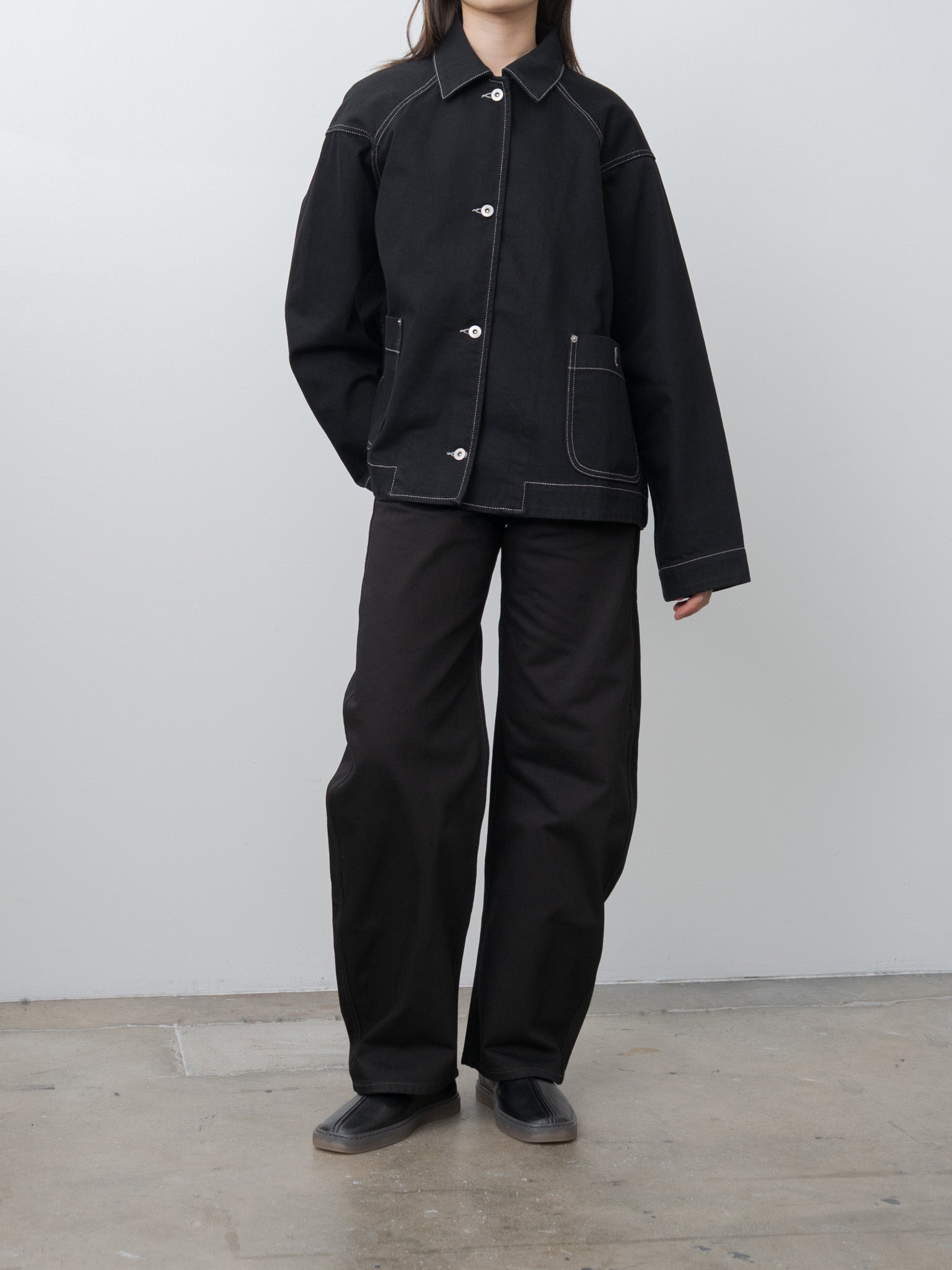 Namu Shop - Casey Casey Drays Travail Jacket DENIM - Black