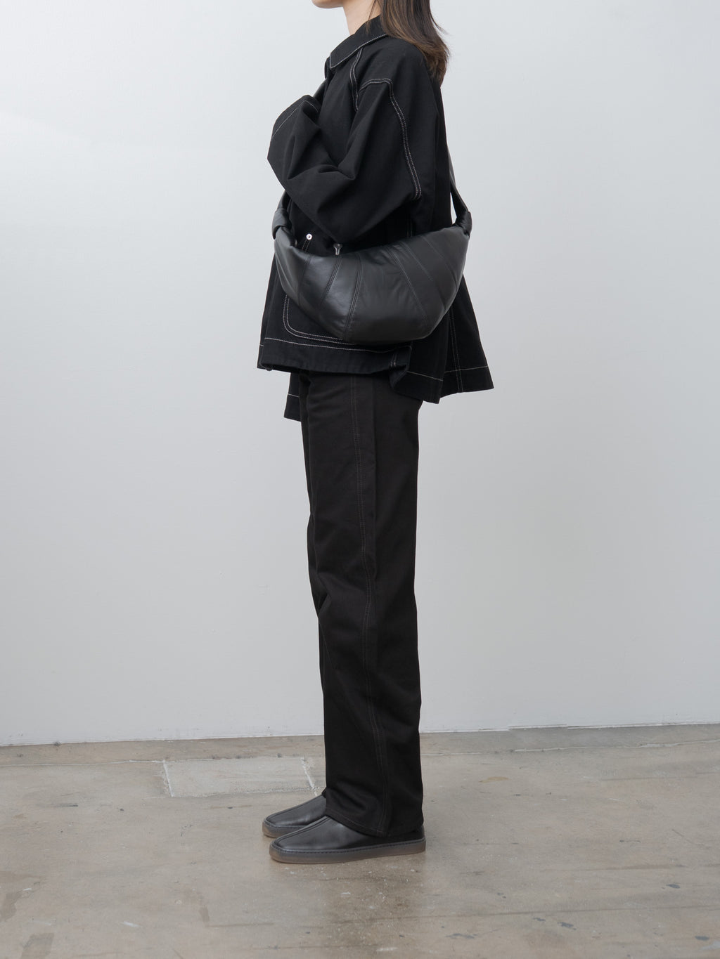 Namu Shop - Lemaire Medium Croissant Bag - Black (soft nappa leather)