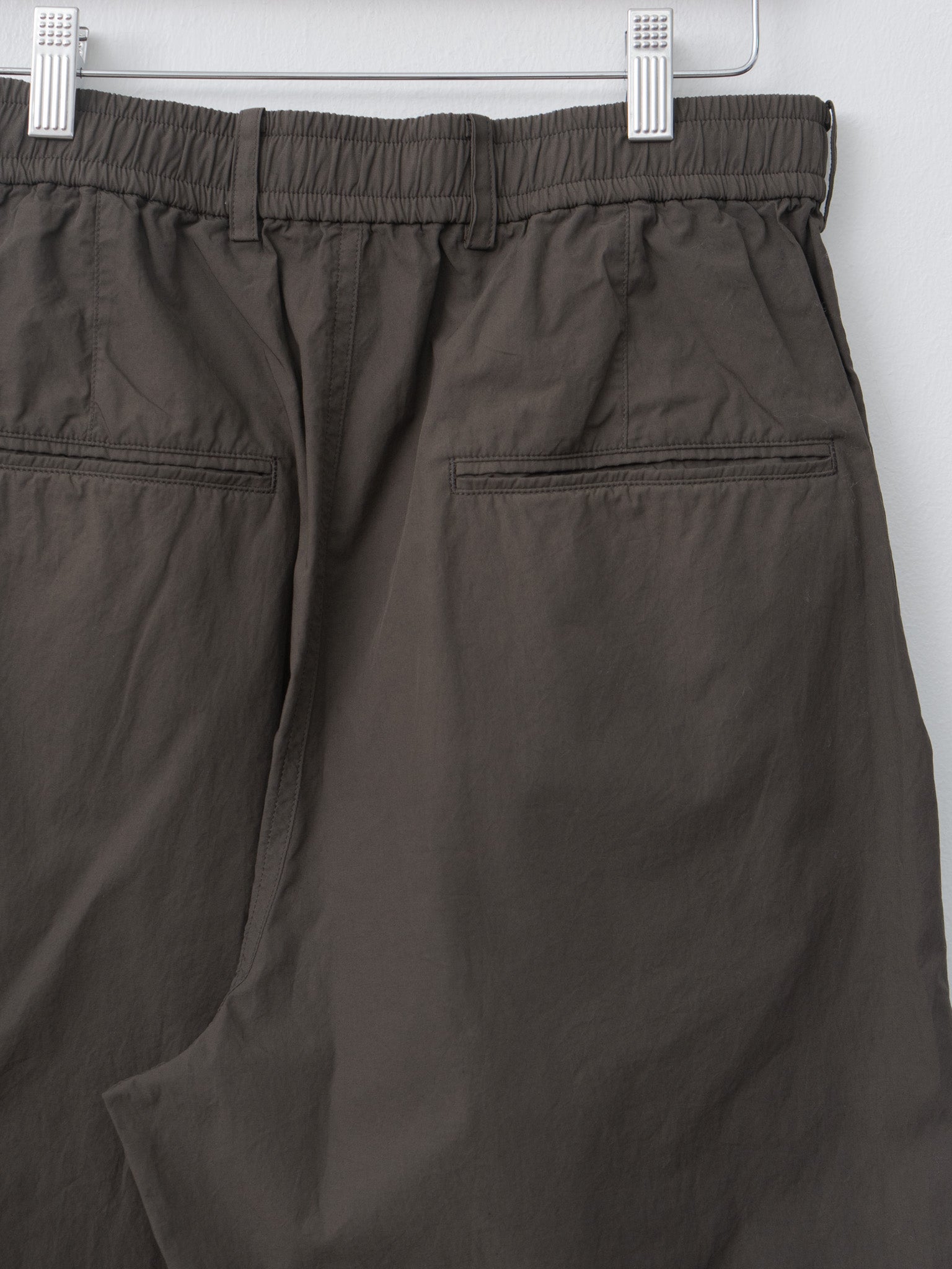 Namu Shop - Aton Shrink Cotton Lawn Loose Fit Pants - Dark Brown