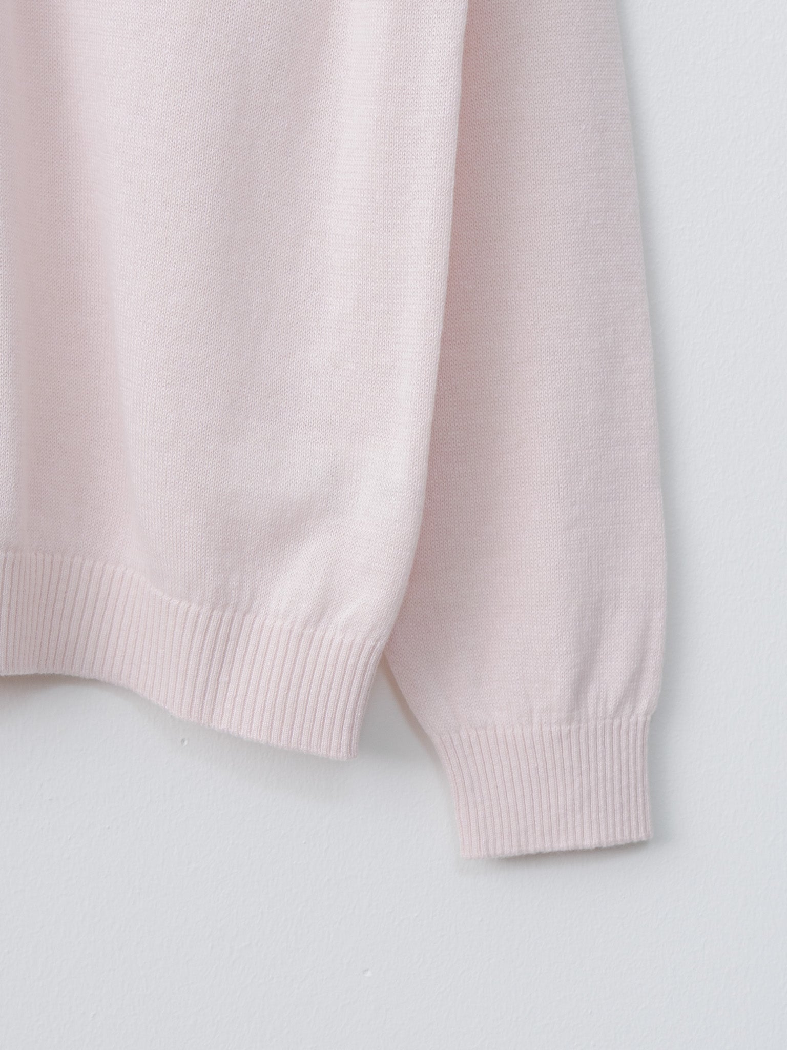 Namu Shop - Aton Linen Wool Brushed Zip Up Polo Sweater - Pink