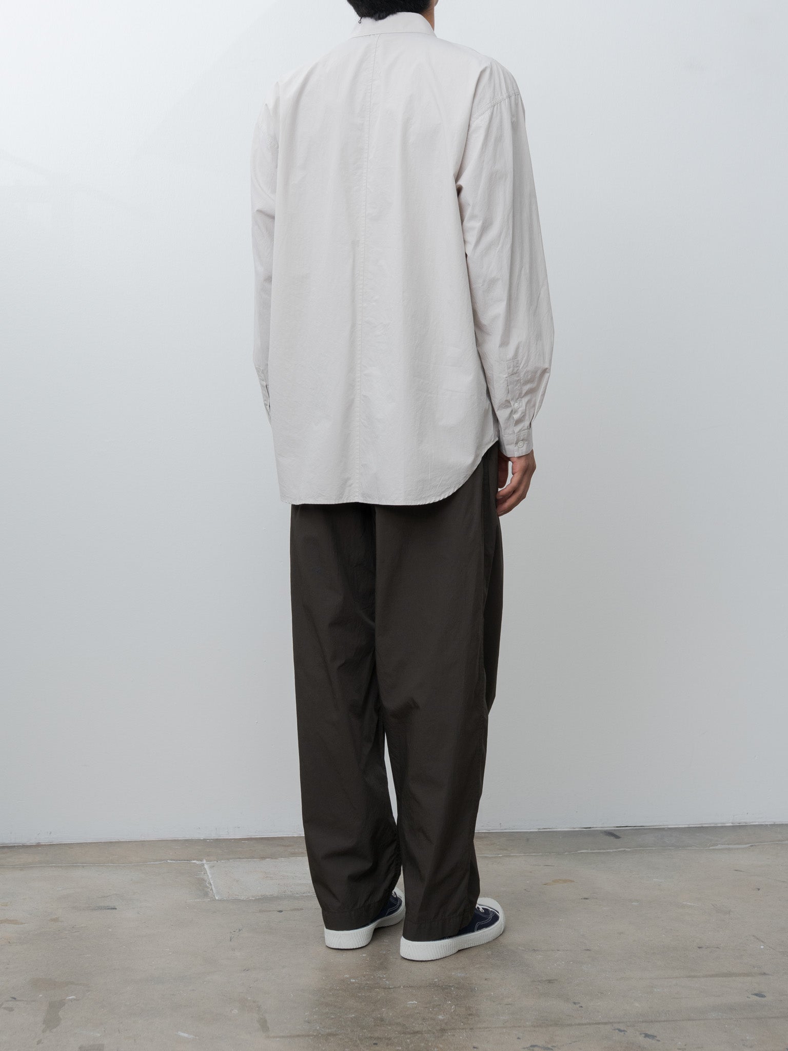 Namu Shop - Aton Shrink Cotton Lawn Loose Fit Pants - Dark Brown