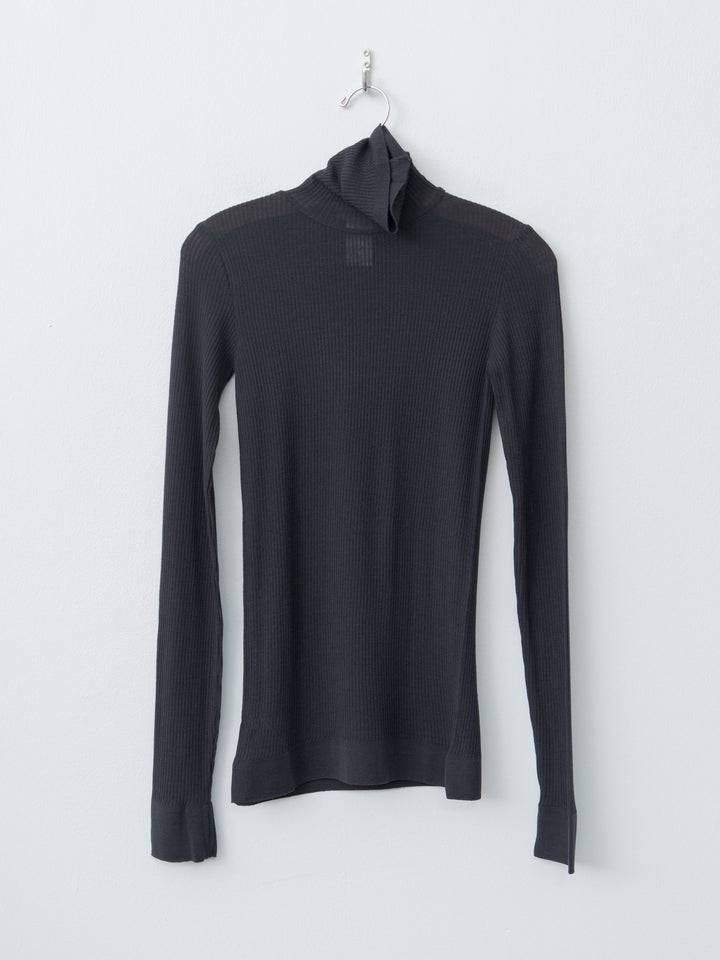 Namu Shop - Lemaire Seamlesss High Neck Top - Granite Black