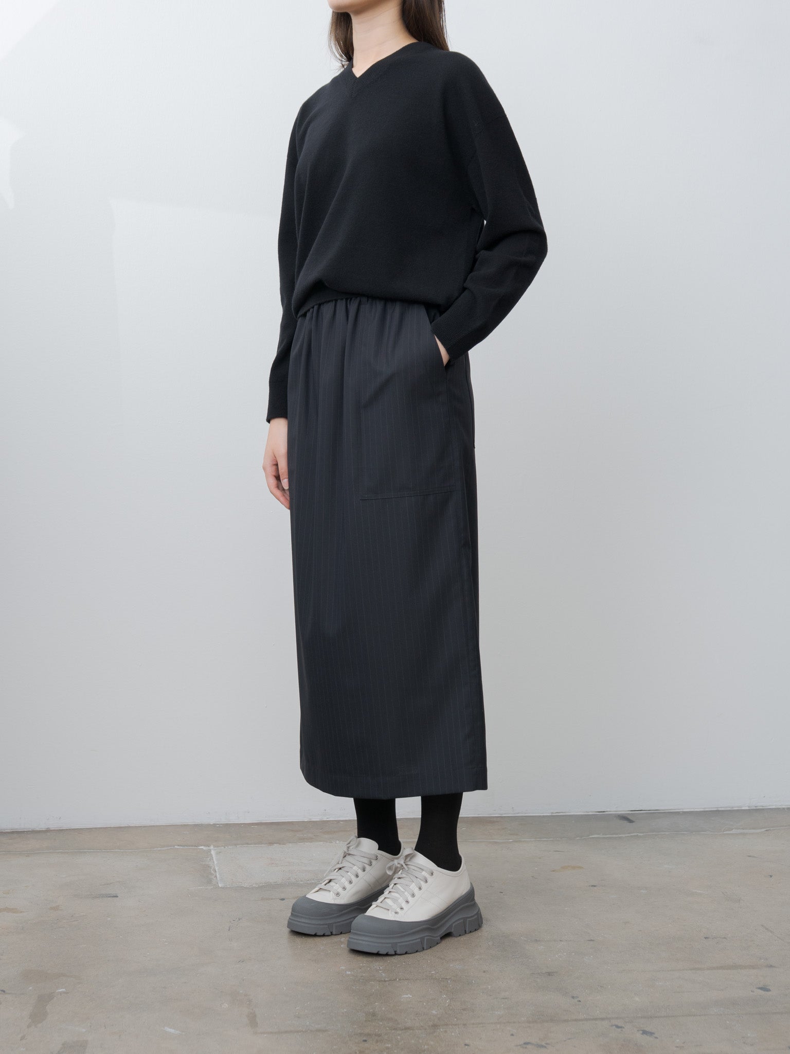 Namu Shop - Nicholson & Nicholson DONA-TRO Skirt - Navy Stripe