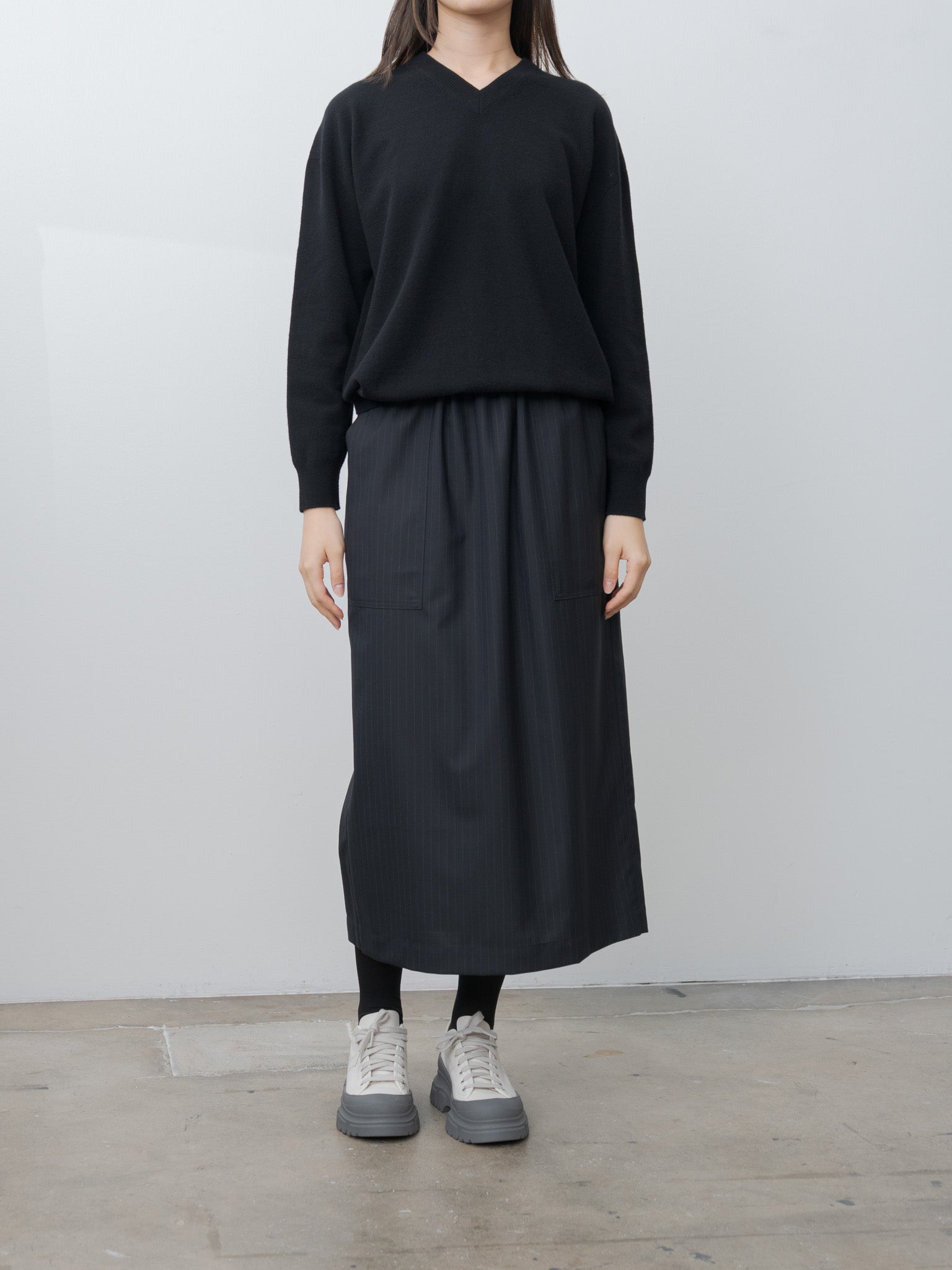 Namu Shop - Nicholson & Nicholson DONA-TRO Skirt - Navy Stripe