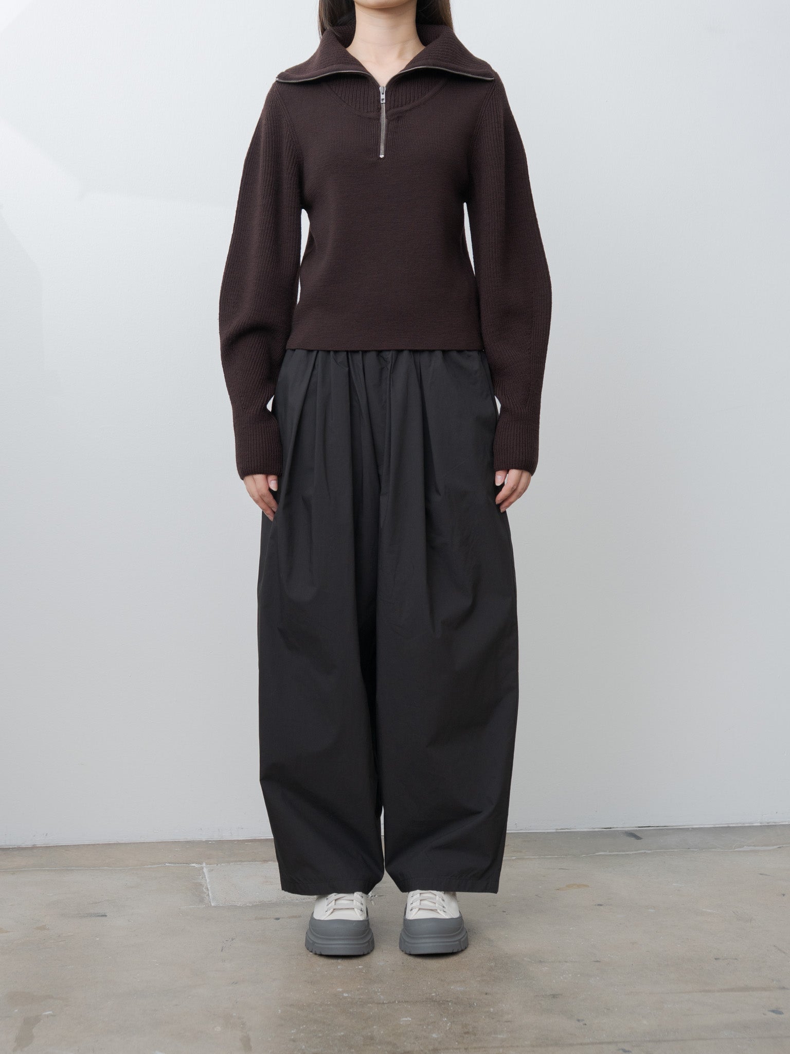 Namu Shop - Veritecoeur Box Pleats Easy Pants - Black