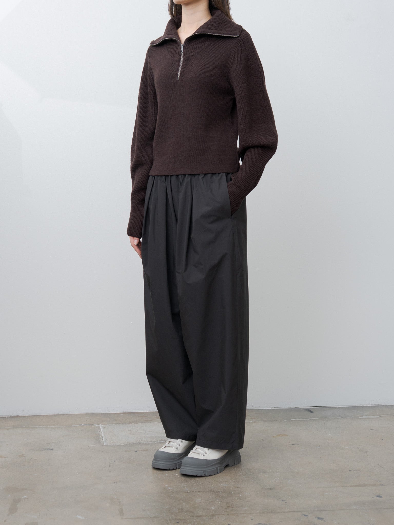 Namu Shop - Lemaire Zipped Sweater - Aubergine