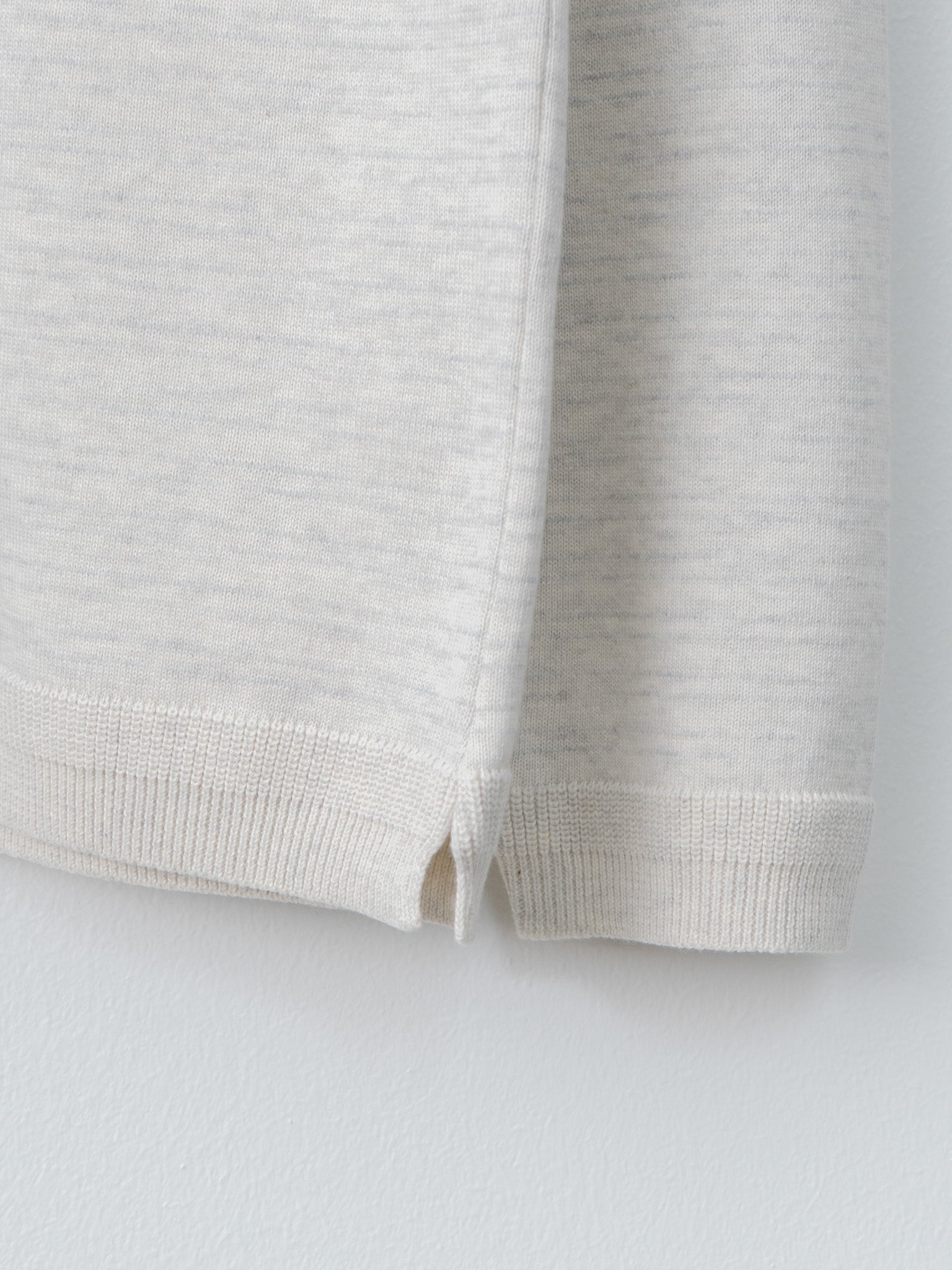 Namu Shop - Fujito Border Knit T-Shirt - Oatmeal Border